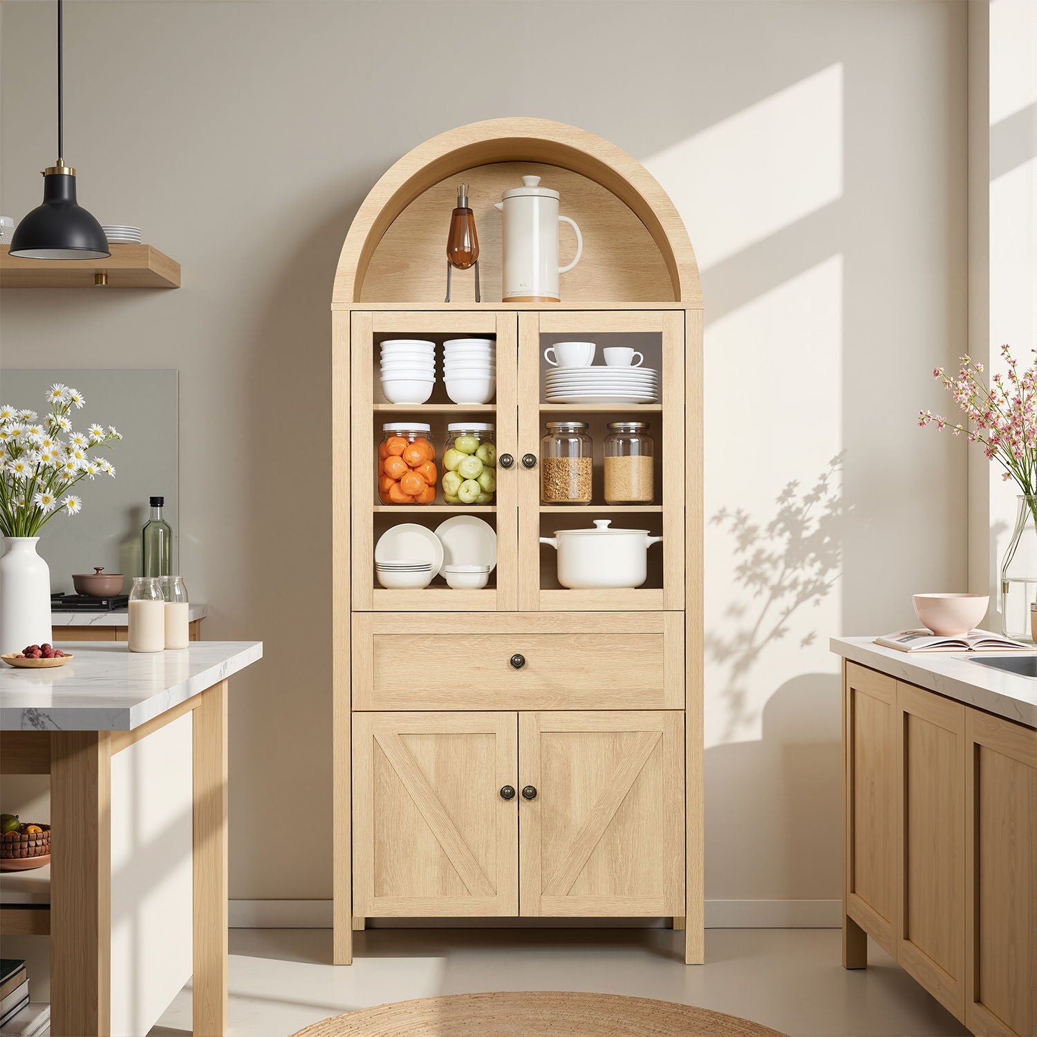 Retro Dome Cabinet With Large Storage Space