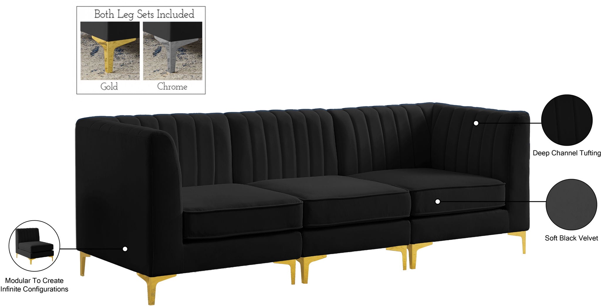Alina - 3 Piece Modular Sectional