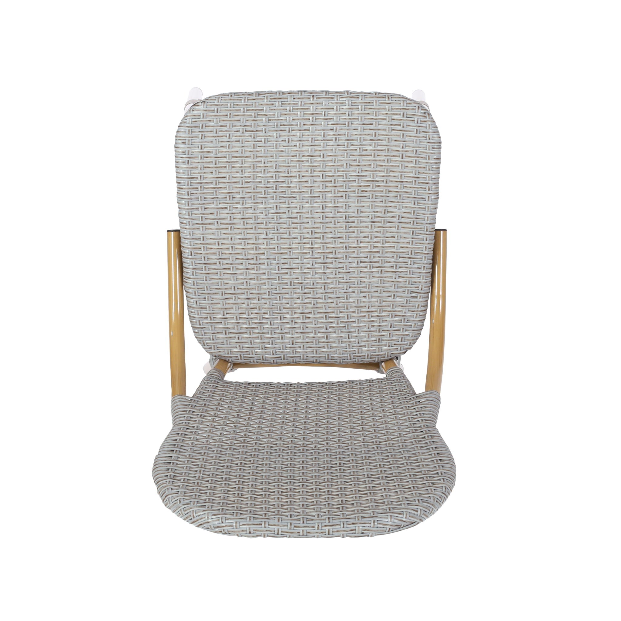Outdoor Rattan And Aluminum Armless French Bistro Chairs (Set of 2) - Dark Gray