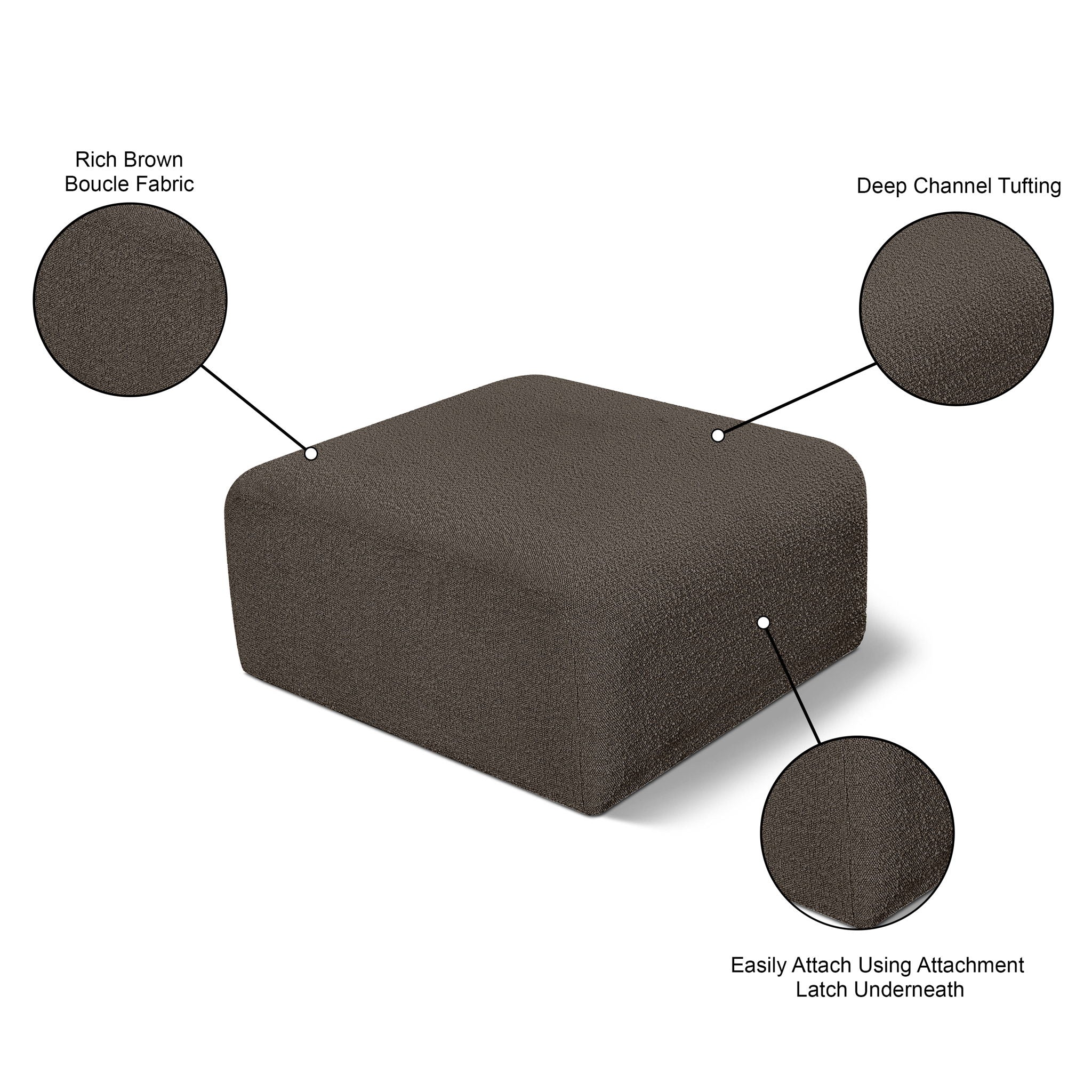 Arc - Boucle Fabric Ottoman