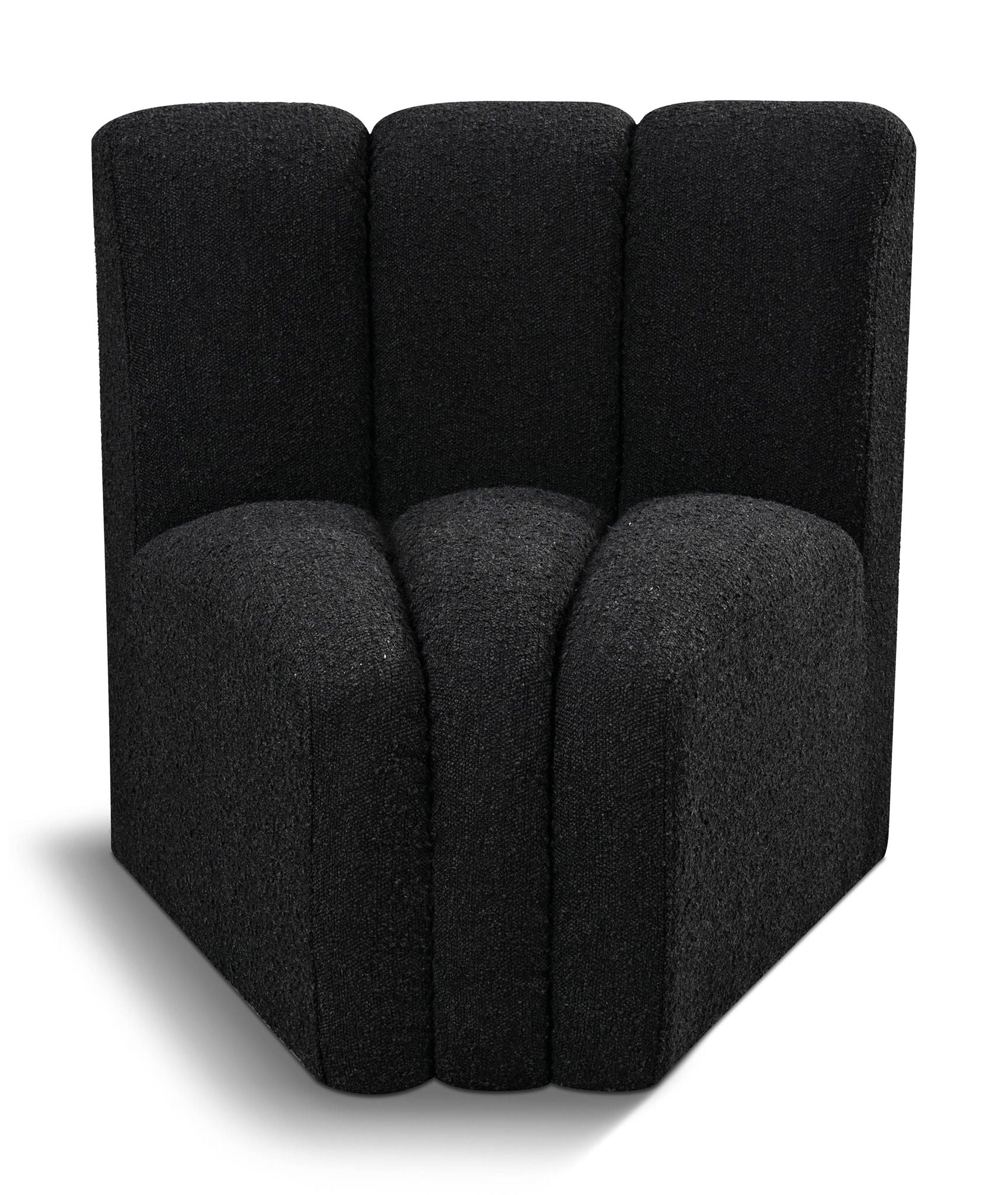 Arc - Boucle Fabric Curved Corner Chair