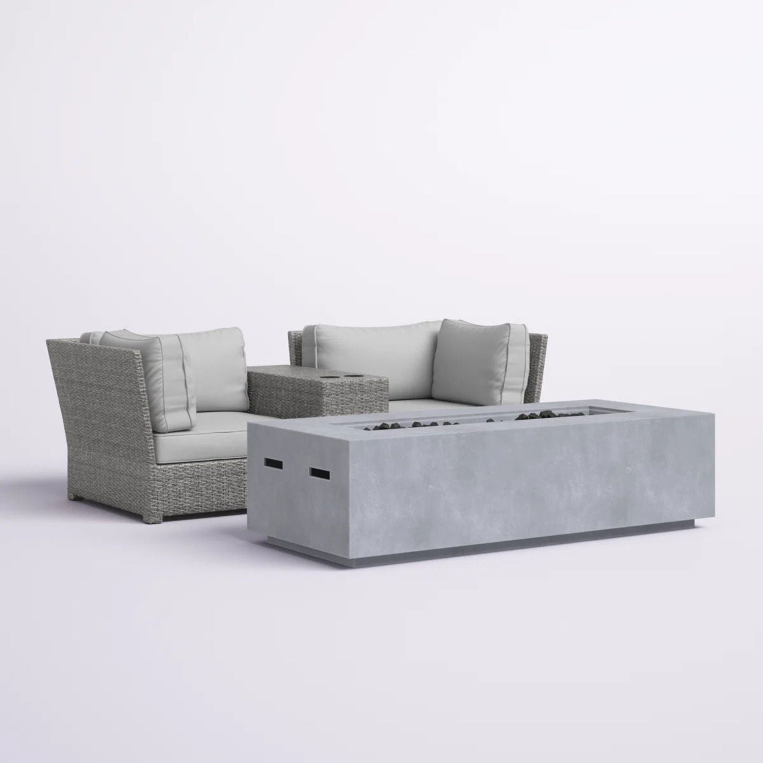 Outdoor Elegance Conversation Set With Fire Pit