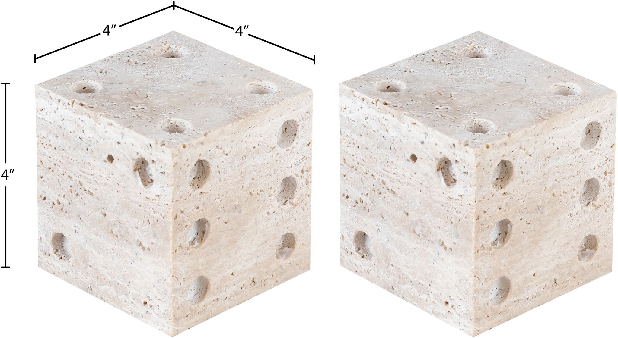 Dice - Travertine Decorative - Natural