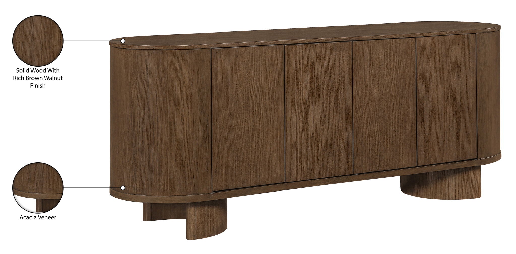 Caldra - Oak Veneer And Solid Wood Sideboard / Buffet
