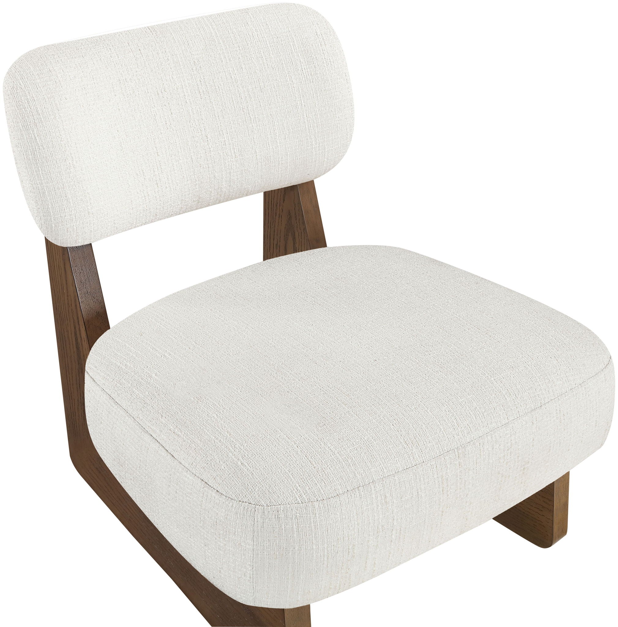 Vetra - Linen Textured Fabric Upholstered Accent Chair With Brown Base