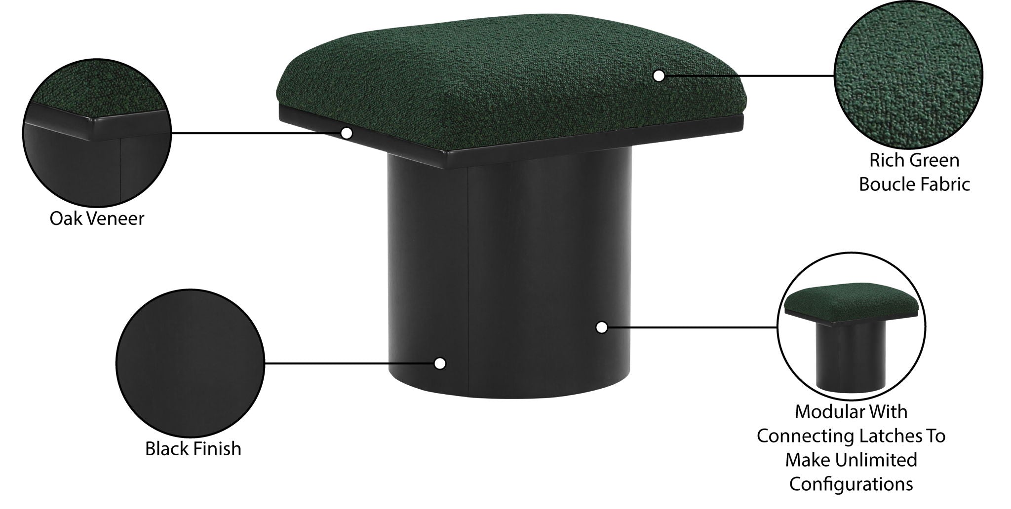Pavilion - Bench / Stool With Black Base