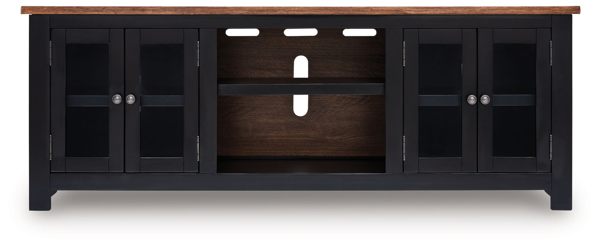 Wildenauer - XL TV Stand With Fireplace Option - Brown / Black