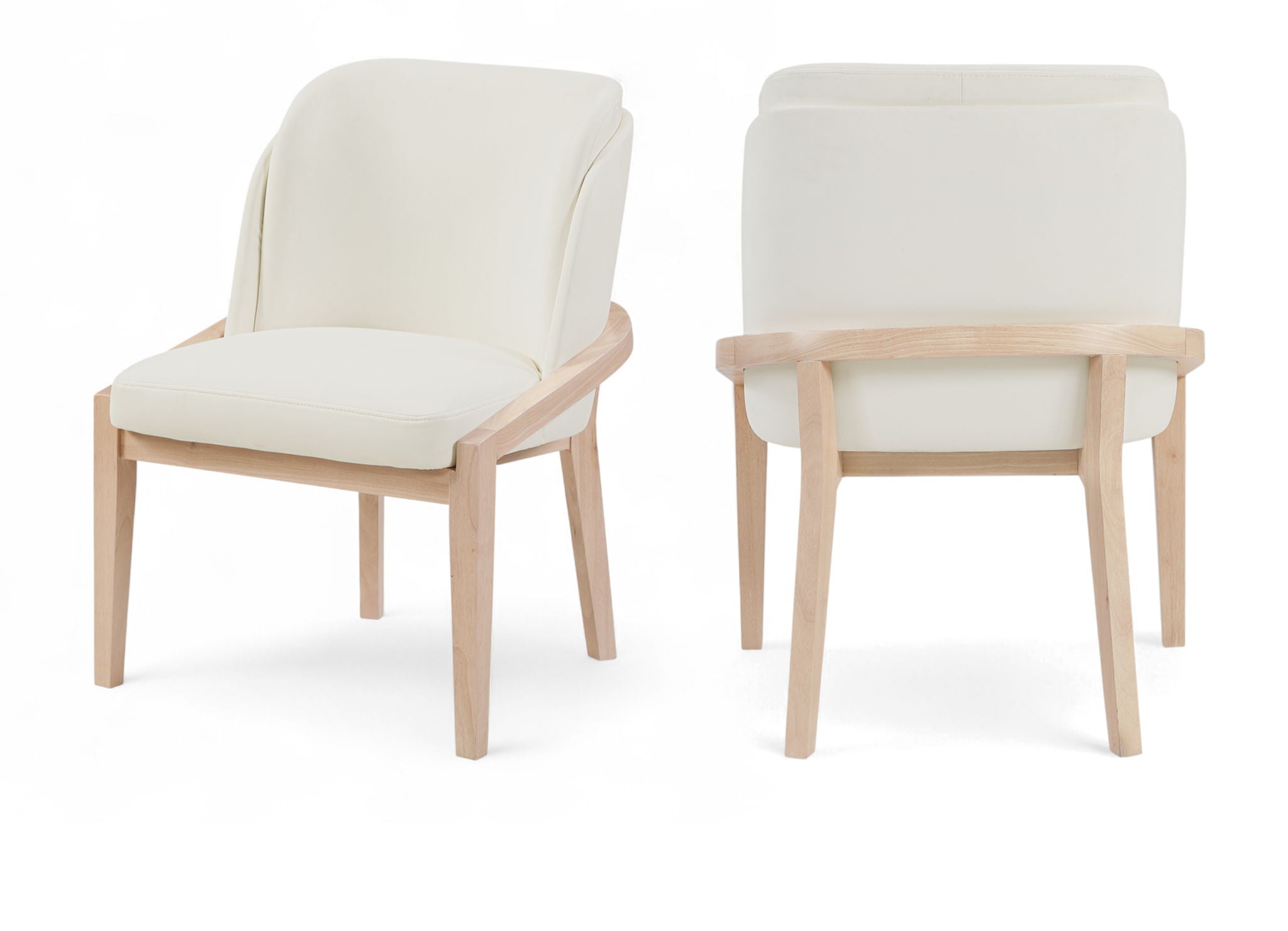 Navo - Faux Leather Upholstered Dining Chair - Natural Base