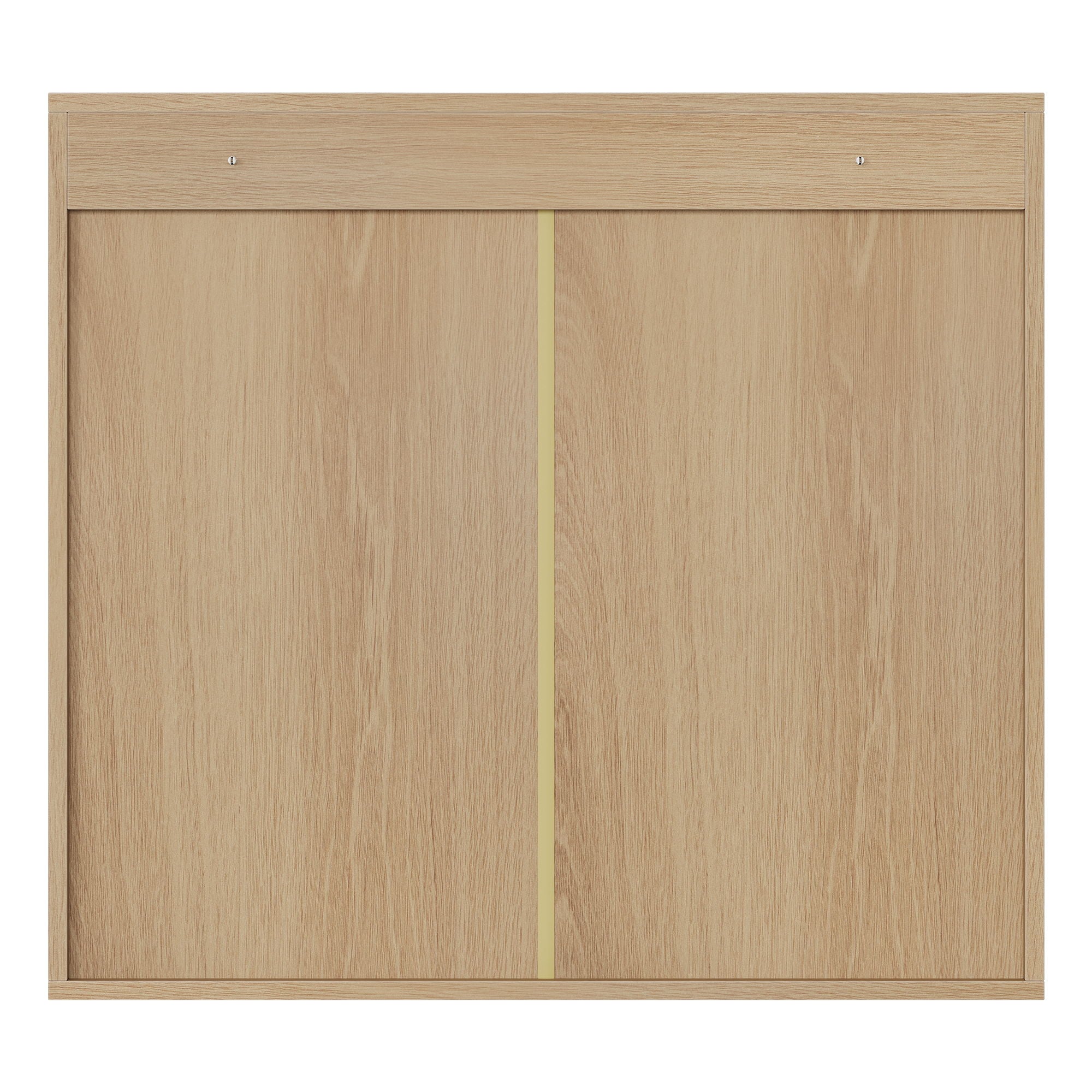 Wall Mounted Bathroom Cabinet With Double Doors And Vertical Grooved Design For Bathrooms - Oak