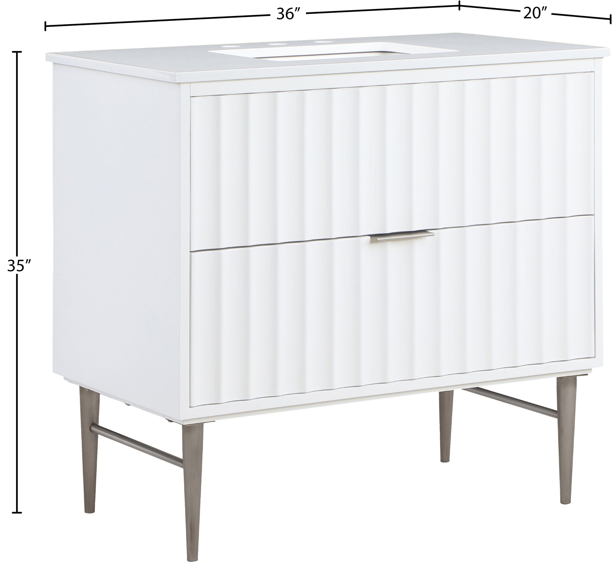 Modernist - Bathroom Vanity With Chrome Legs