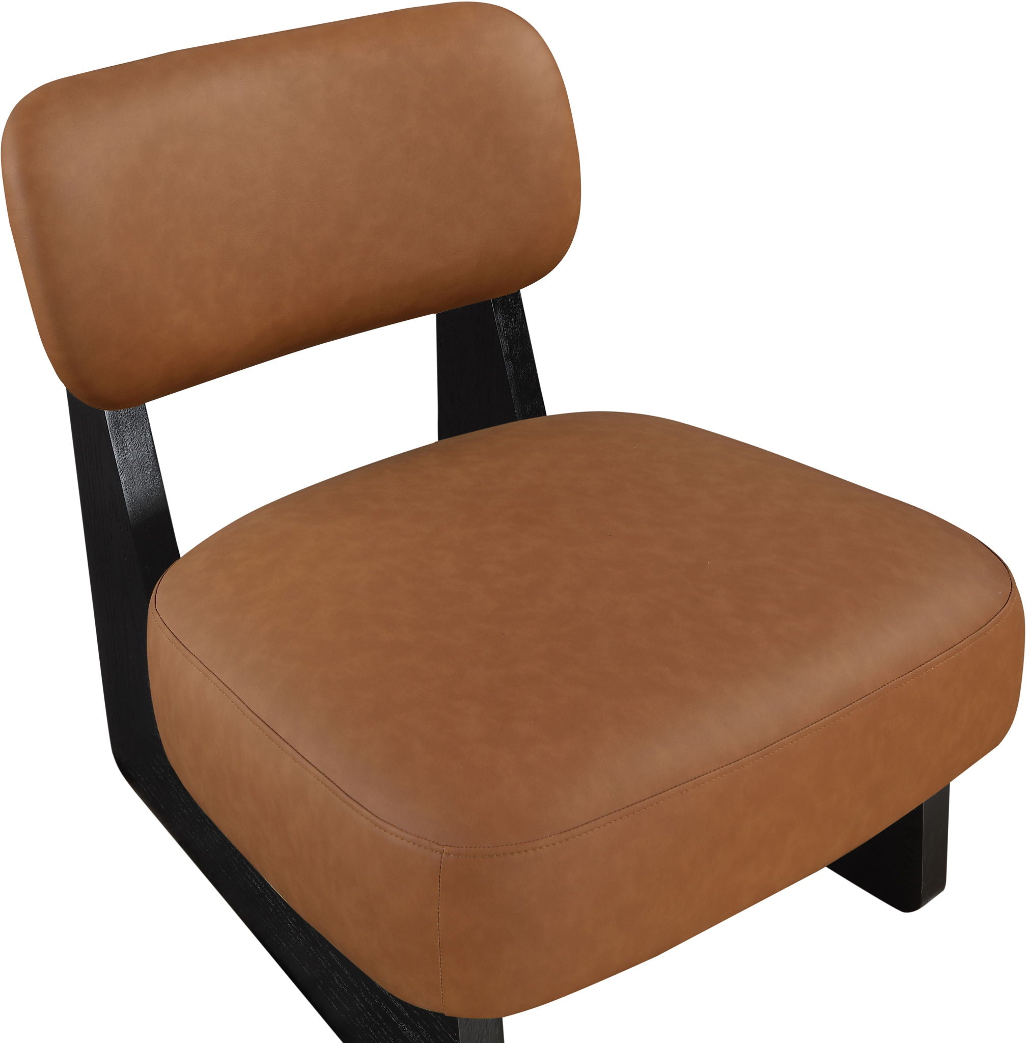 Vetra - Vegan Leather Upholstered Accent Chair With Black Base