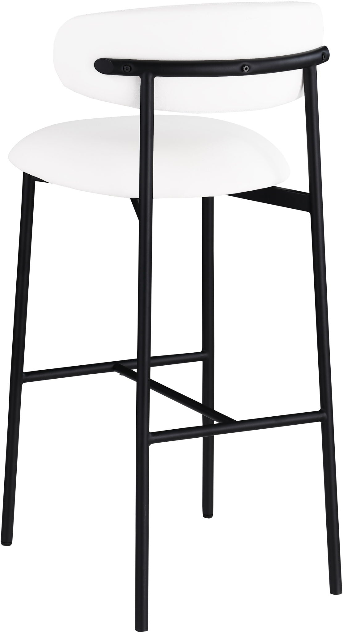 Lupita - Vegan Leather Upholstered Bar Stool With Matte Black Frame (Set of 2)