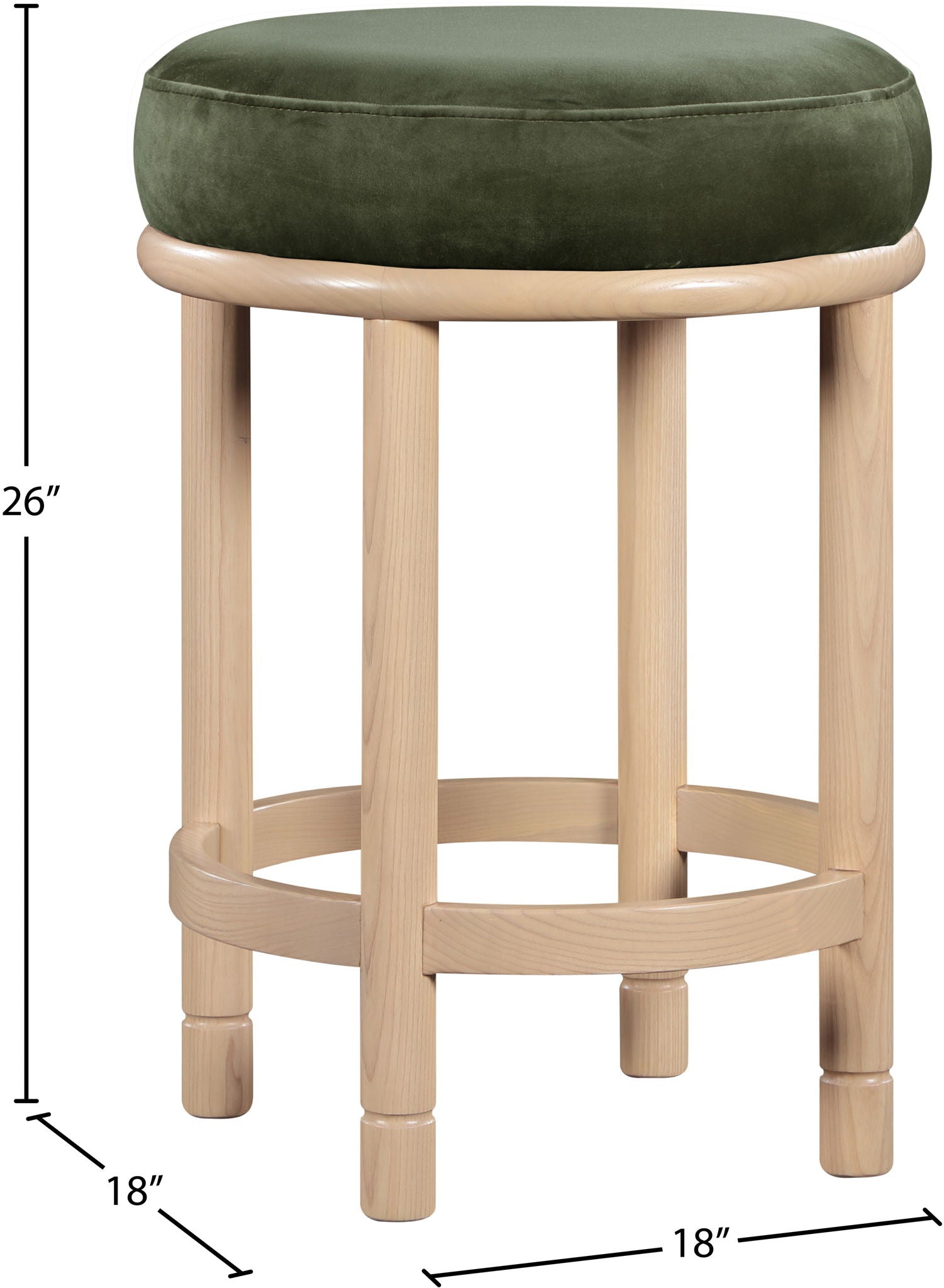 Monette - Counter Stool With Natural Base