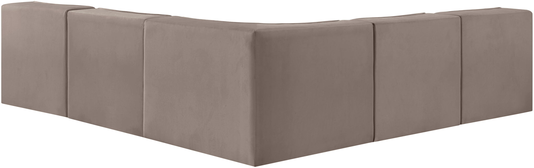Rummi - Armless Velvet Performance Fabric Upholstered 5 Piece Modular Sectional
