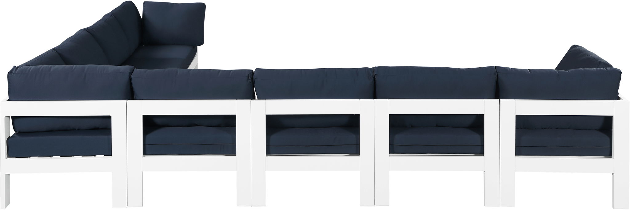 Nizuc - Outdoor Patio 8 Piece Modular Sectional With White Frame