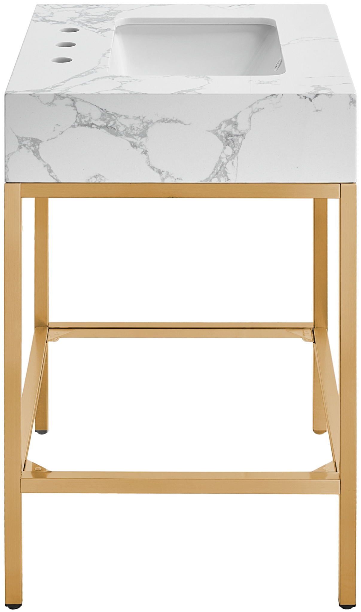 Marmo - Engineered Marble Bathroom Vanity With Gold Base