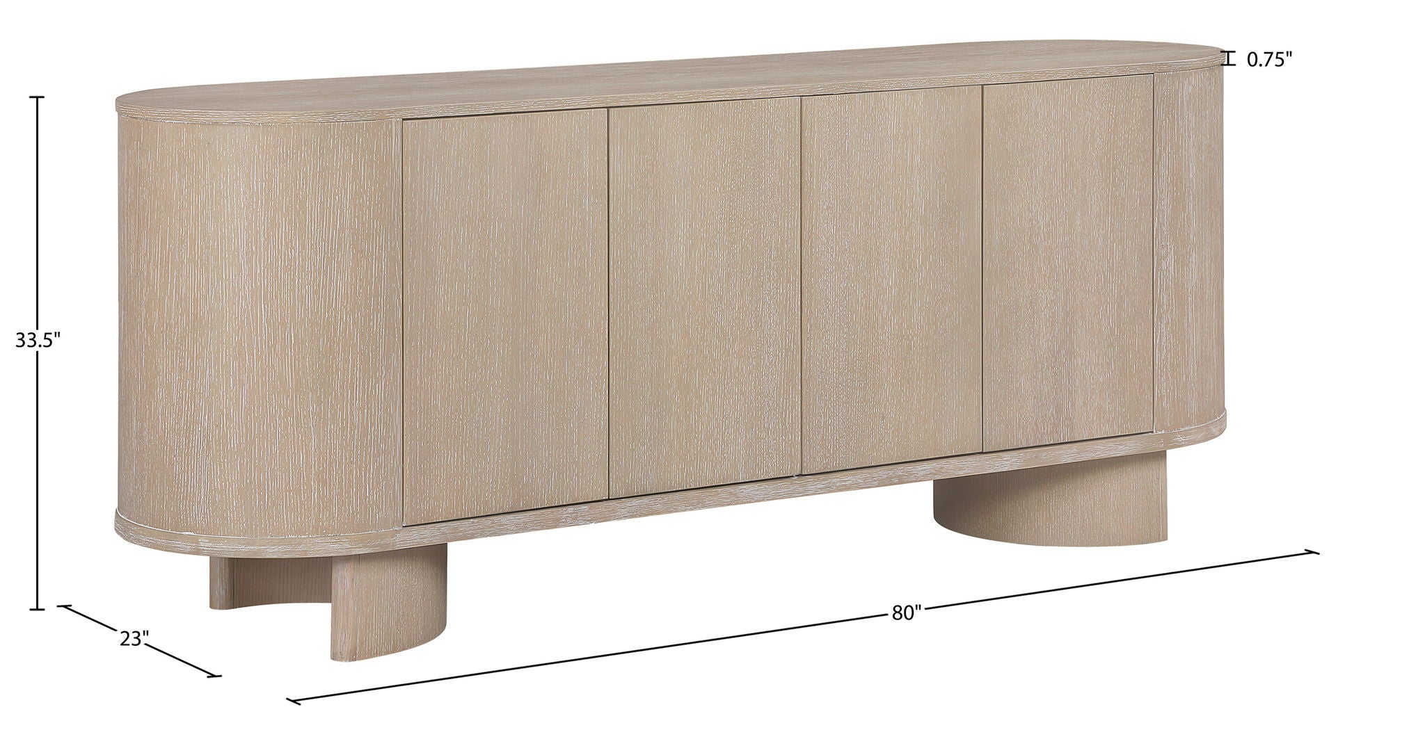 Caldra - Oak Veneer And Solid Wood Sideboard / Buffet