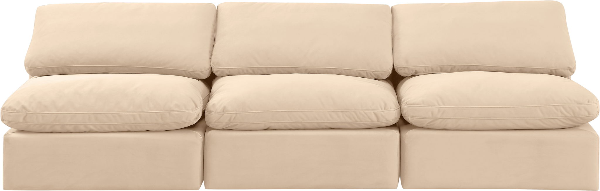 Indulge - Velvet 3 Seat Modular Armless Sofa