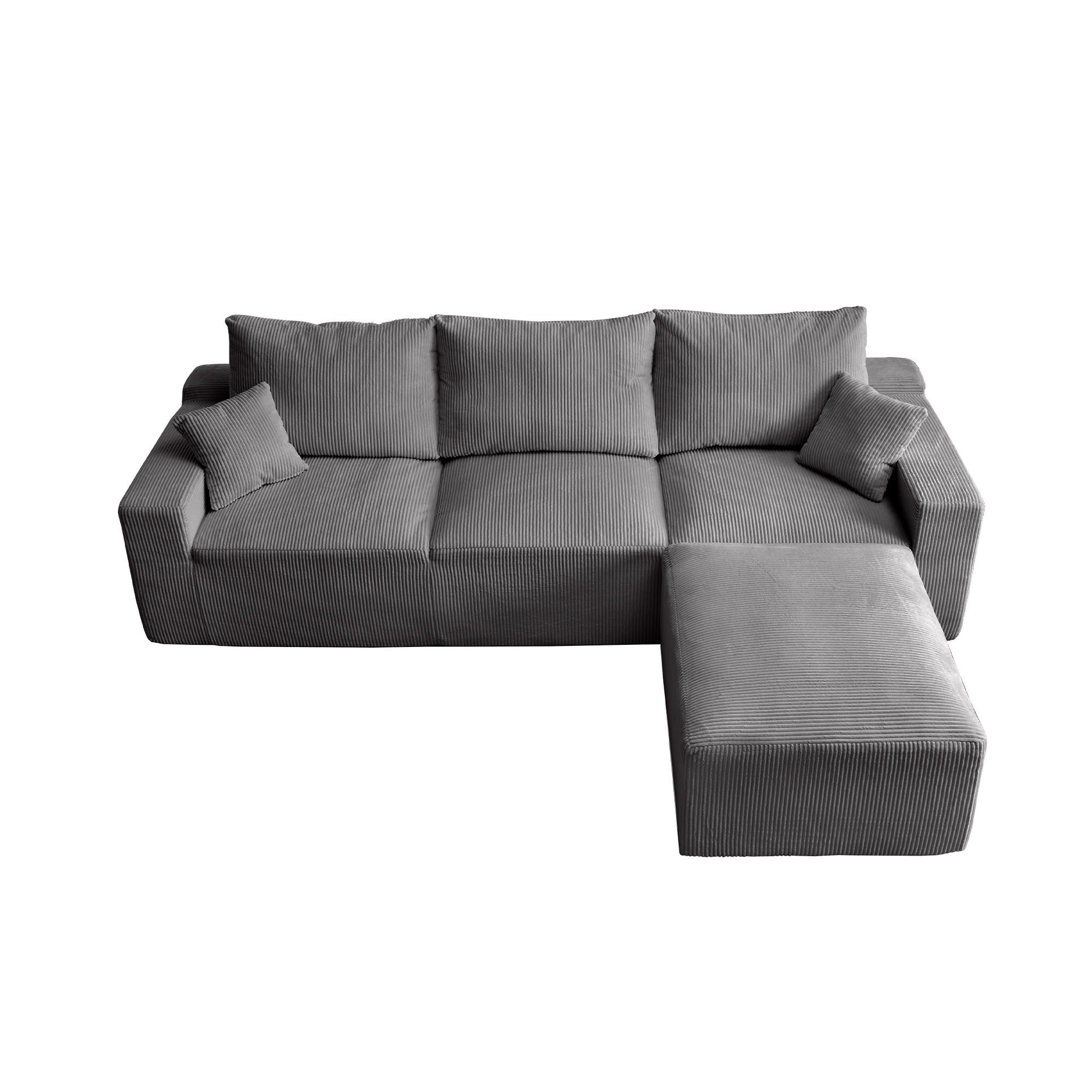 L Shaped Sectional Sofa, Full Compression 3 Seater Cloud Couch With Chaise