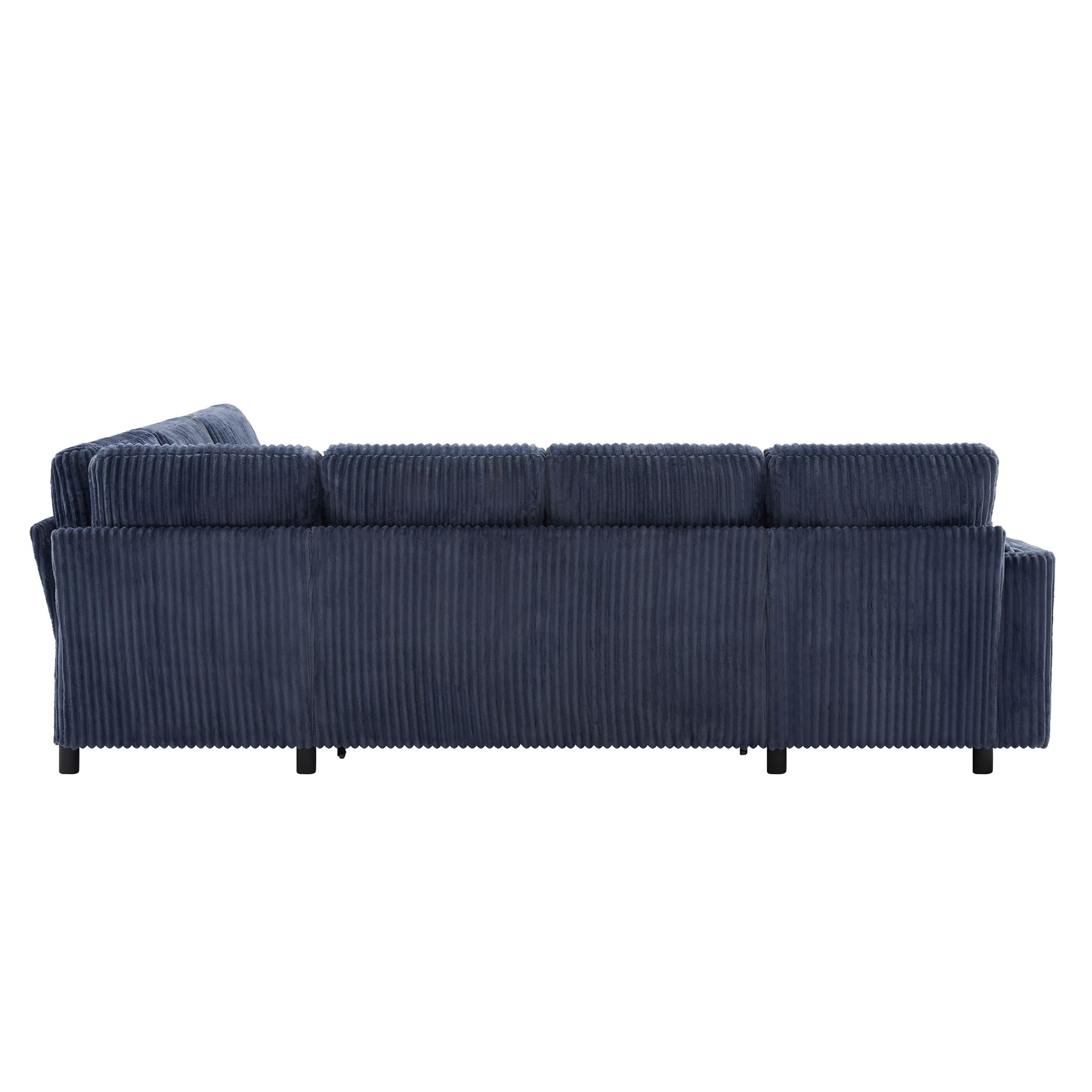 Convertible U-Shaped Sectional Sofa Bed With USB Ports And Storage
