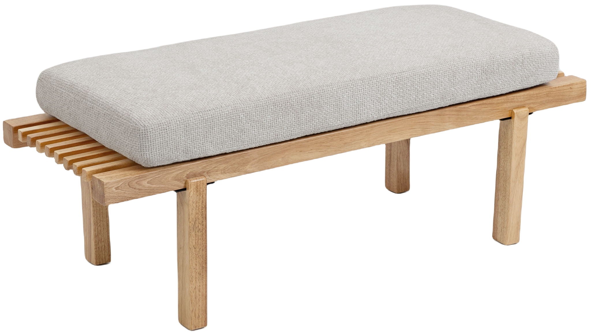 Naya - Chenille Fabric Bench - Cream