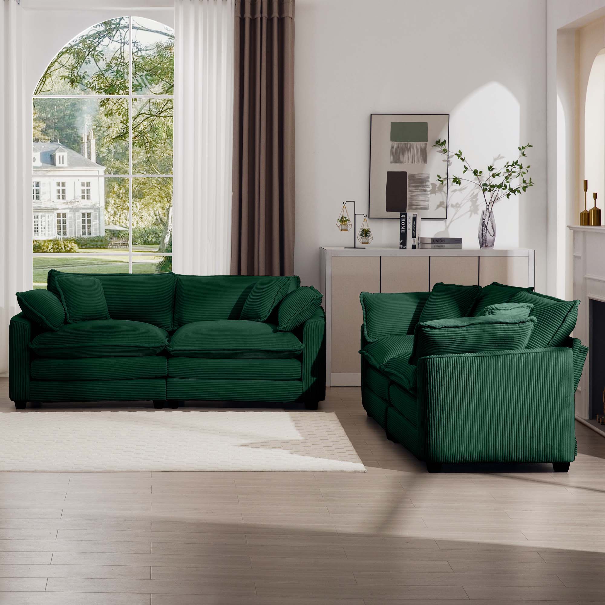 Elegant Oversized Sectional Sofa Set With Deep Seats And Flexible Layout