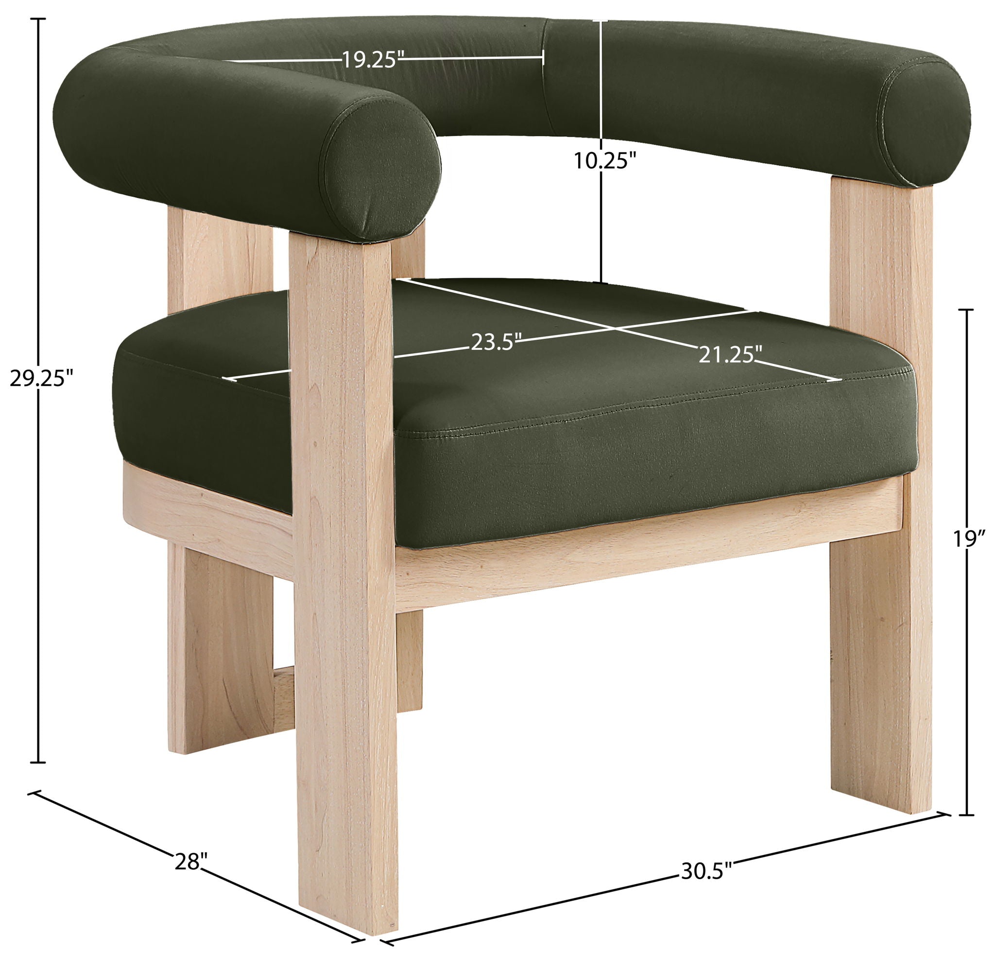 Arienzo - Performance Fabric Upholstered Accent Chair - Natural Base