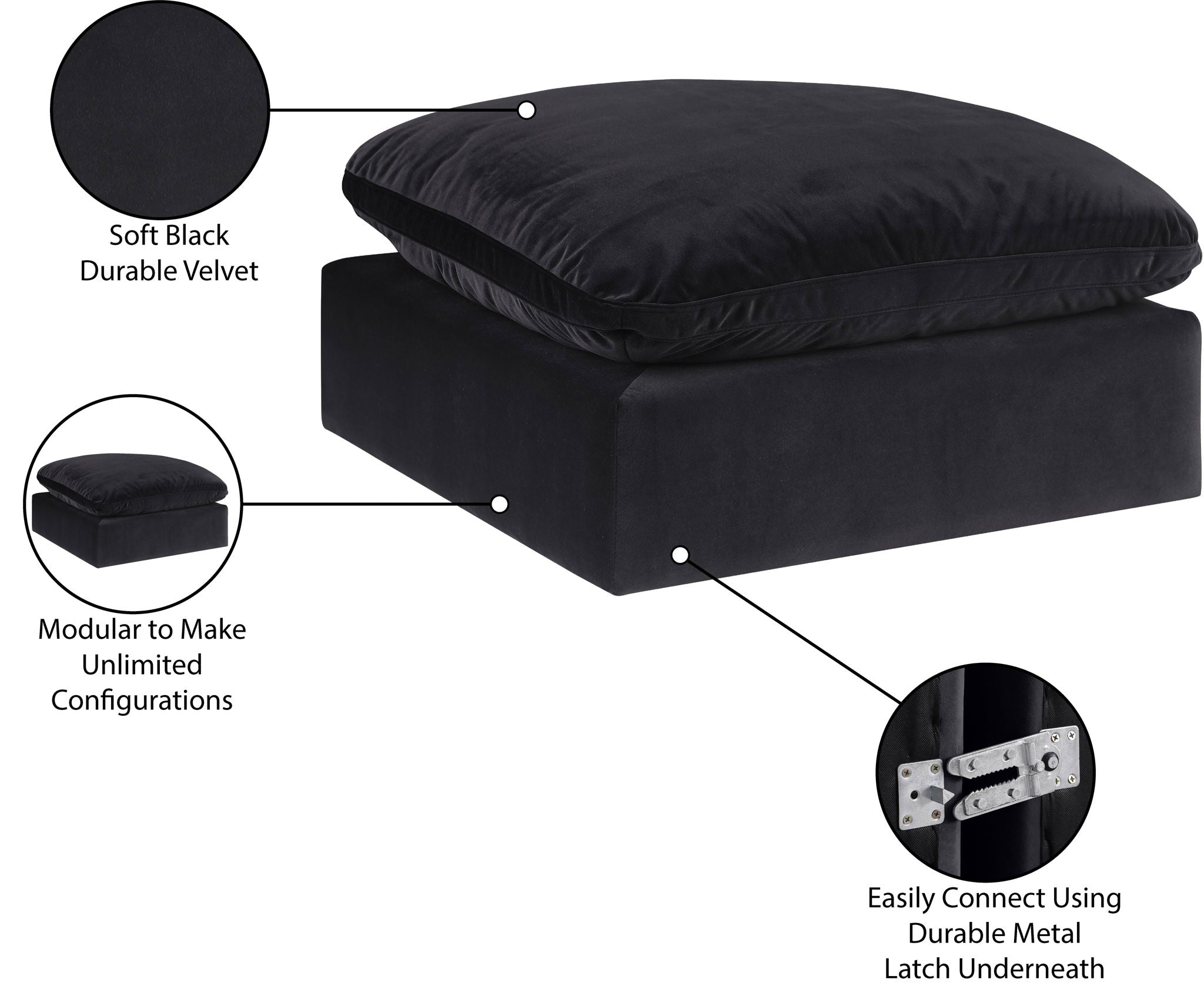 Comfy - Velvet Ottoman