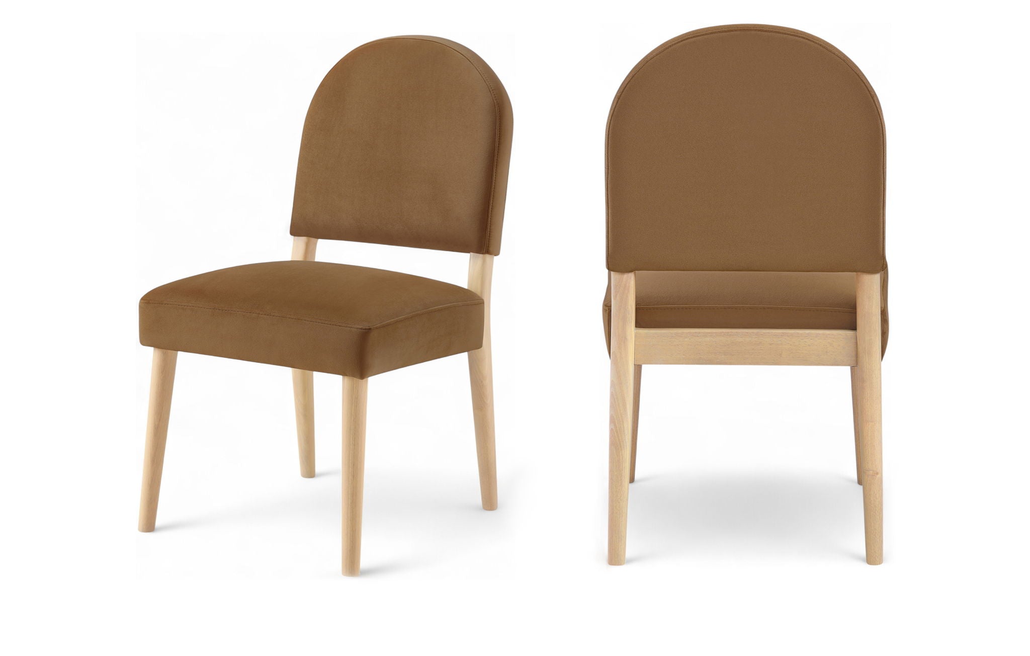Varinelle - Velvet Upholstered Dining Chair (Set of 2) - Saddle
