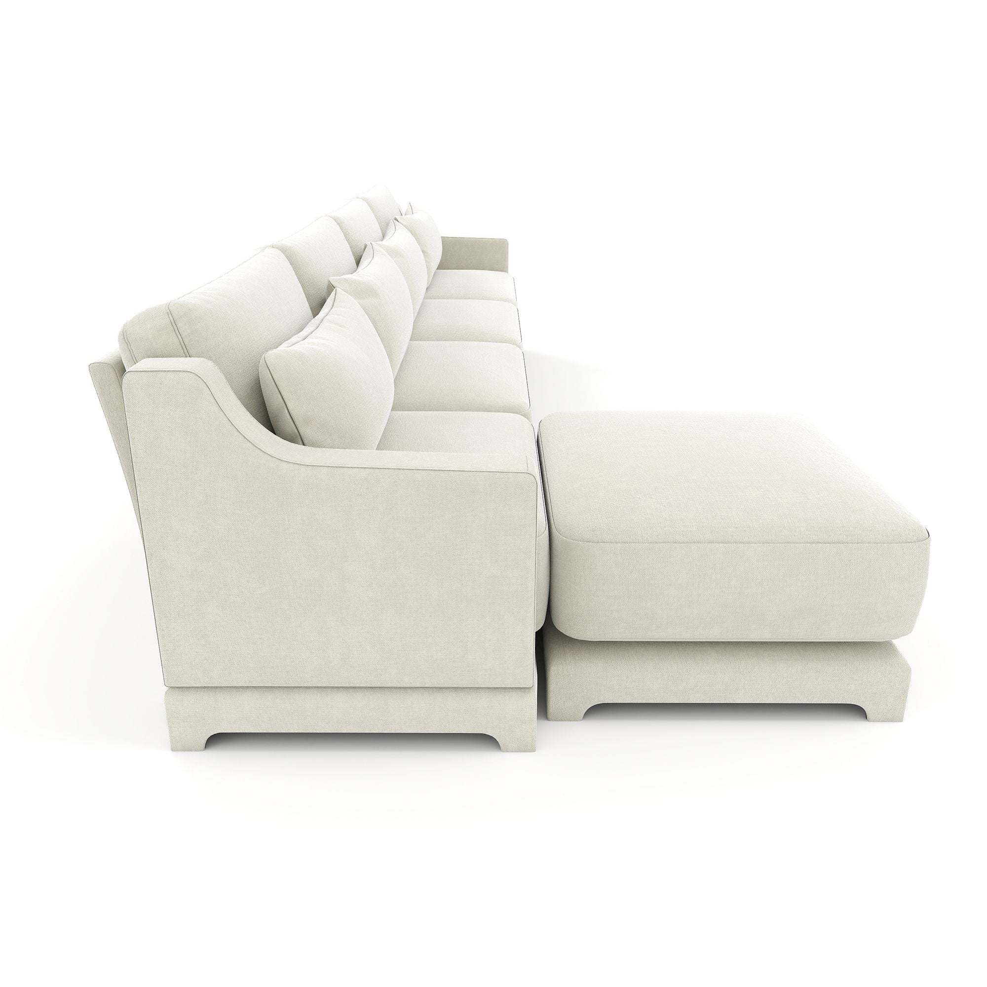 Stylish Sofa With Ottoman And Lumbar Pillows, Ergonomic Design
