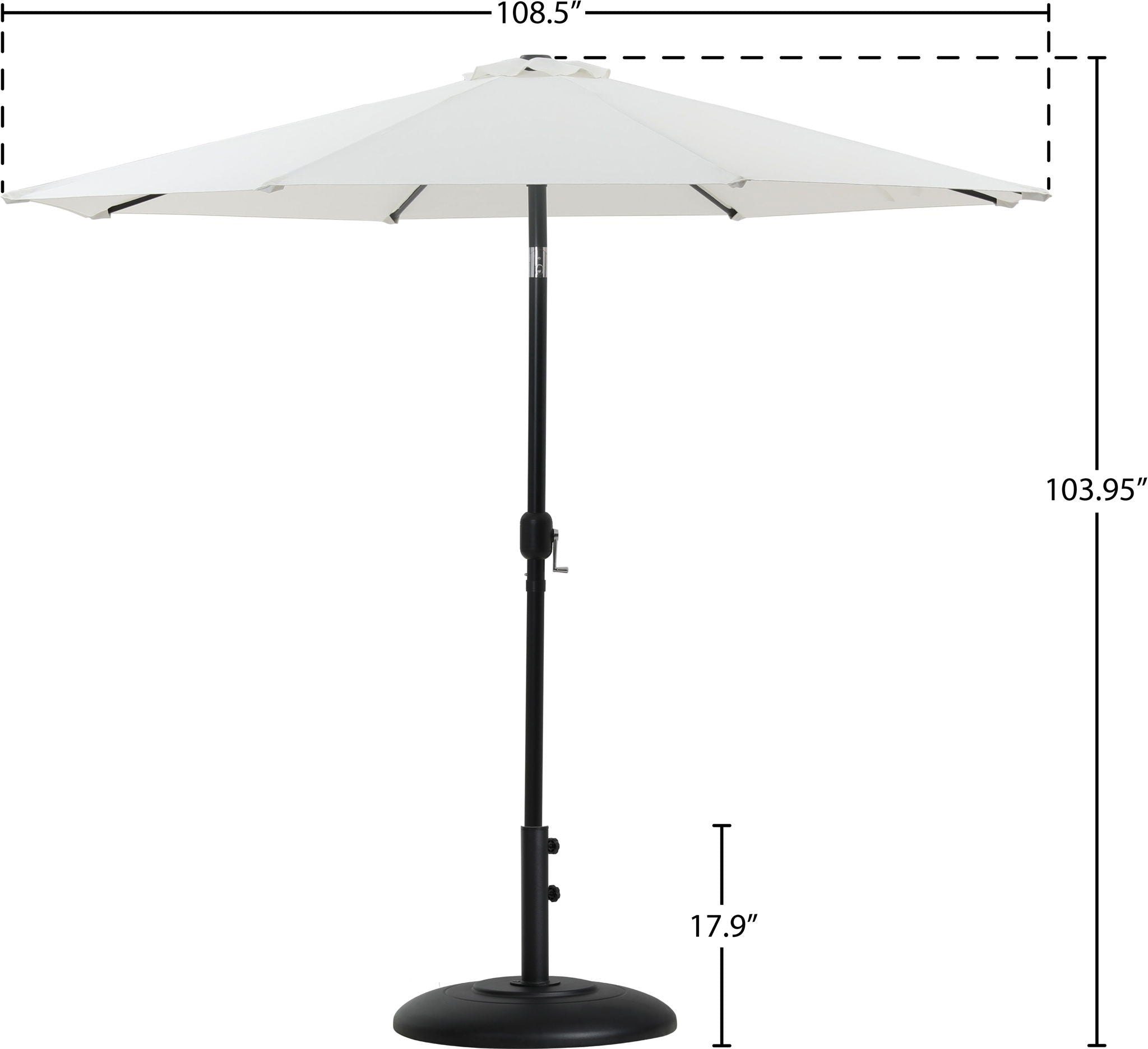 Fiji - Aluminum Patio Umbrella With Round Black Base