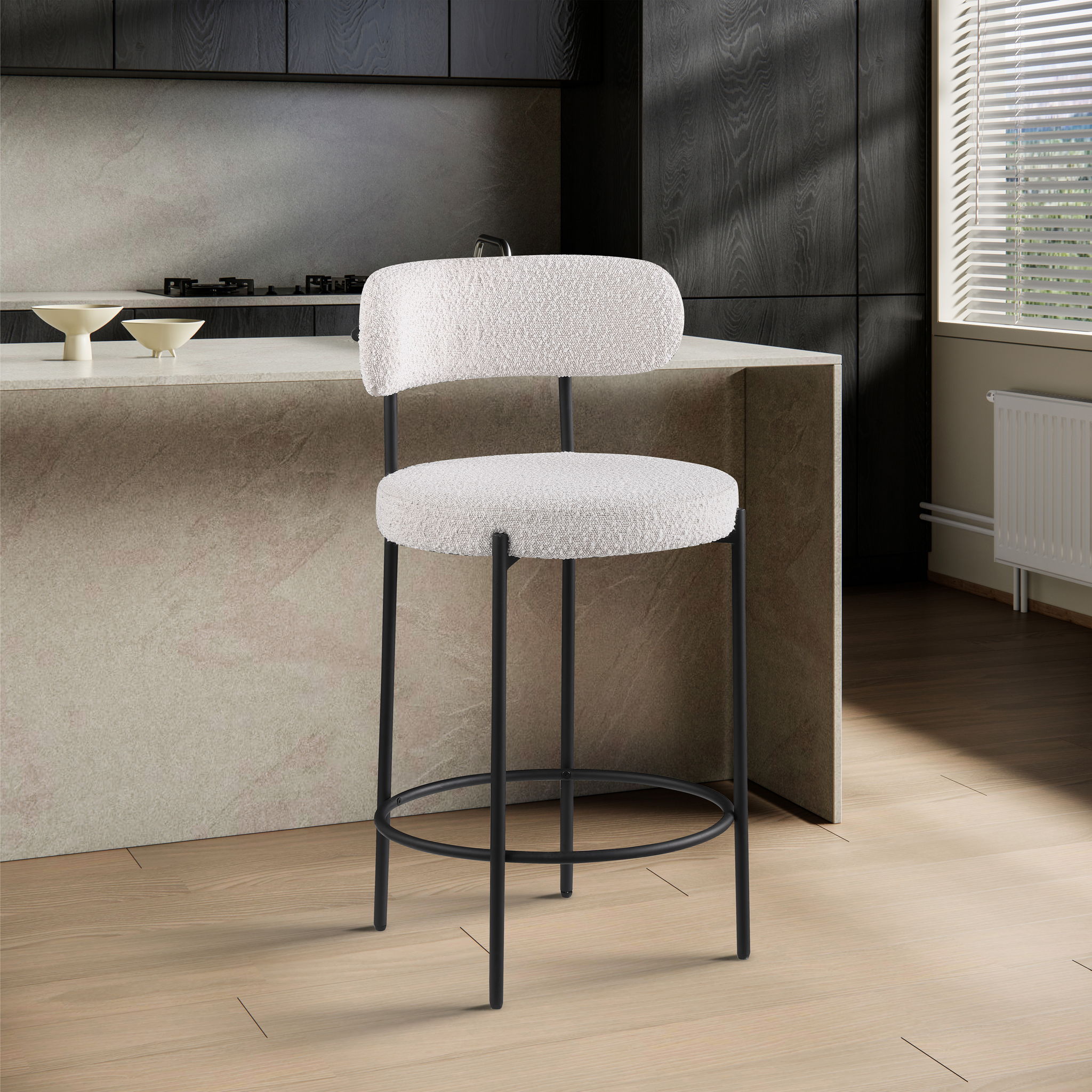 Beacon - Boucle Fabric Stool (Set of 2)