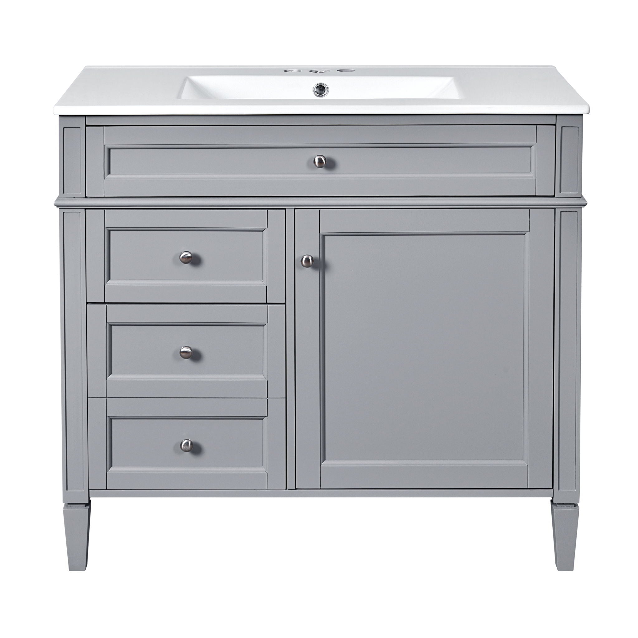 Bathroom Vanity With Top Sink, 2 Drawers And Tip Out Drawer