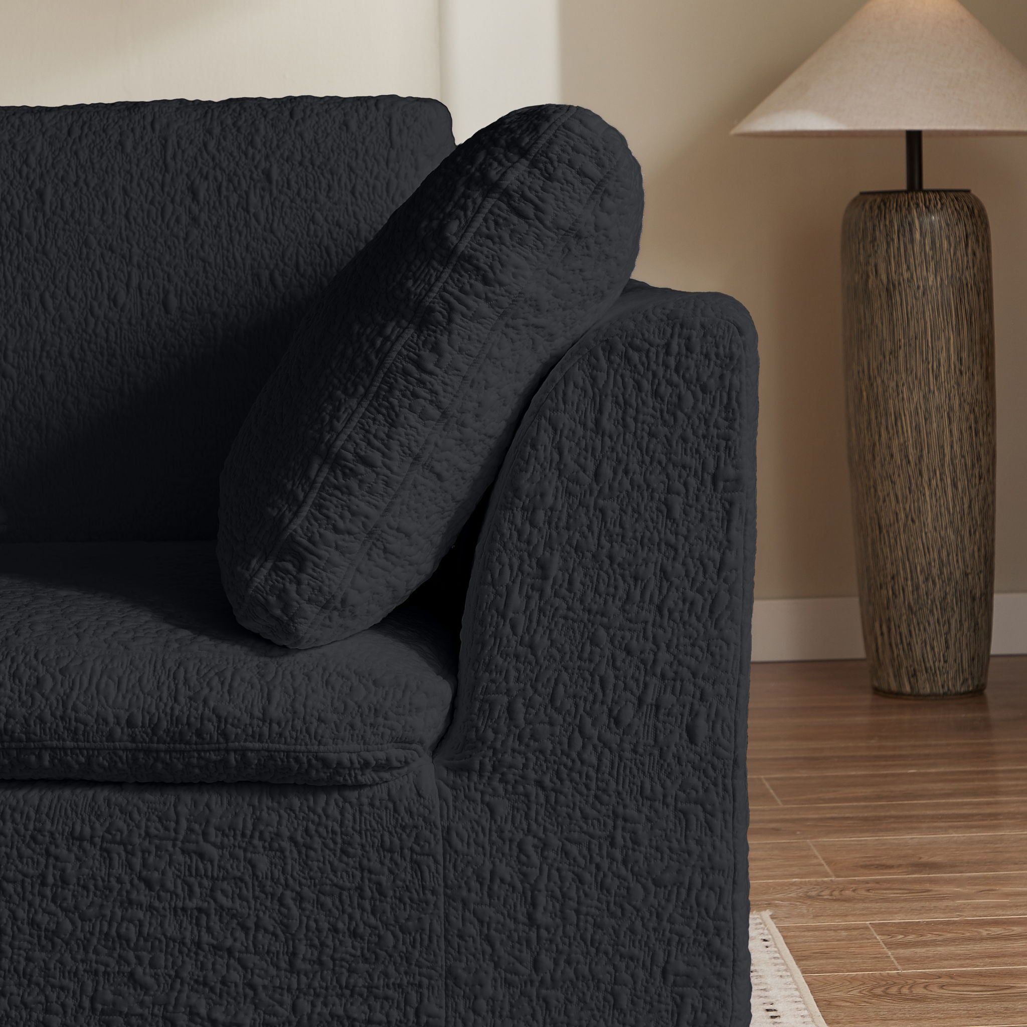 Cloud Sectional Couch, Convertible With Ottoman, 3 Seater Modular Design