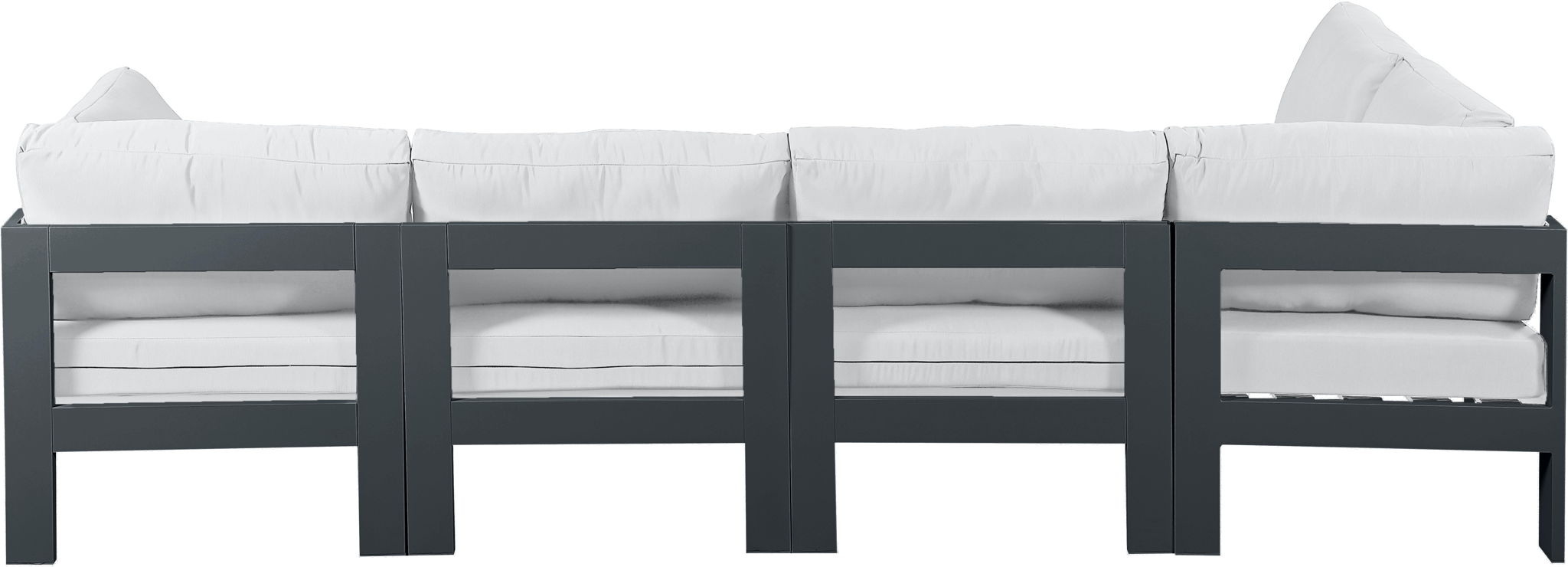 Nizuc - Outdoor Patio 5 Piece Modular Sectional With Gray Frame