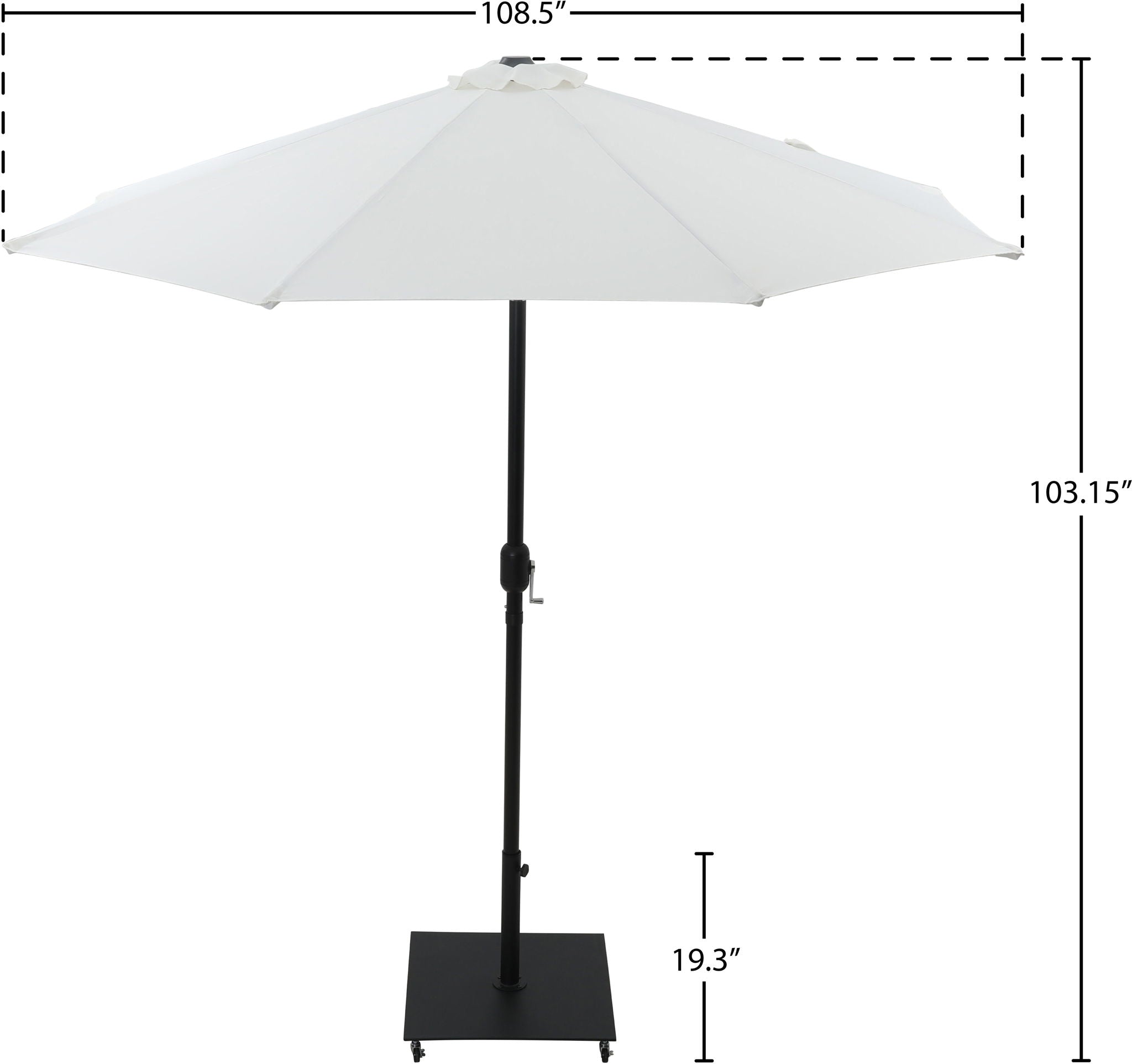 Fiji - Aluminum Patio Umbrella With Square Black Base