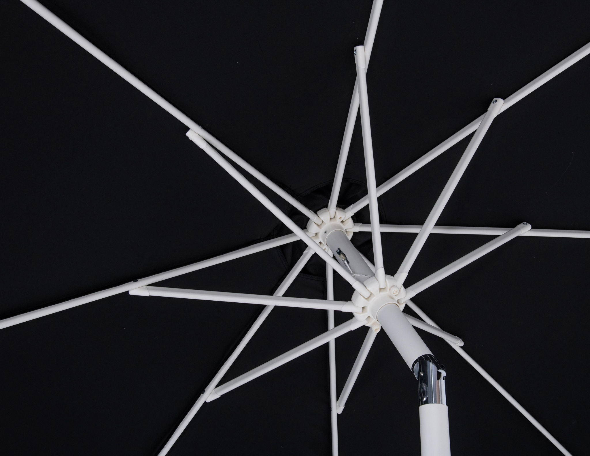 Fiji - Aluminum Patio Umbrella With Square Black And White Base