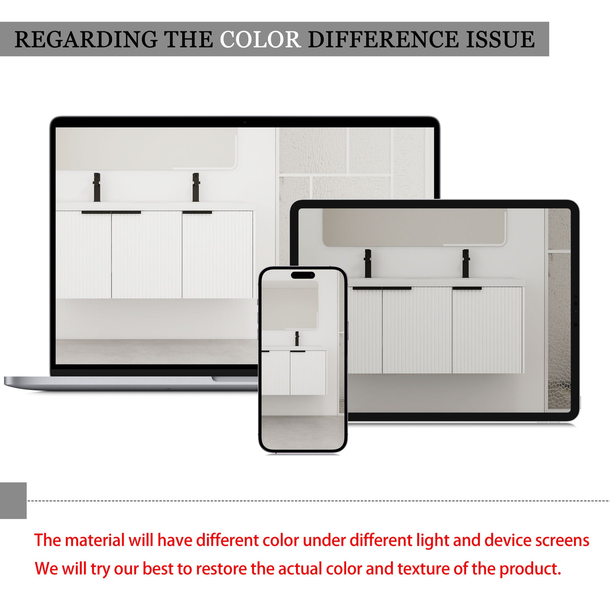 Contemporary Wall Mounted Bathroom Vanity With Soft Close Doors