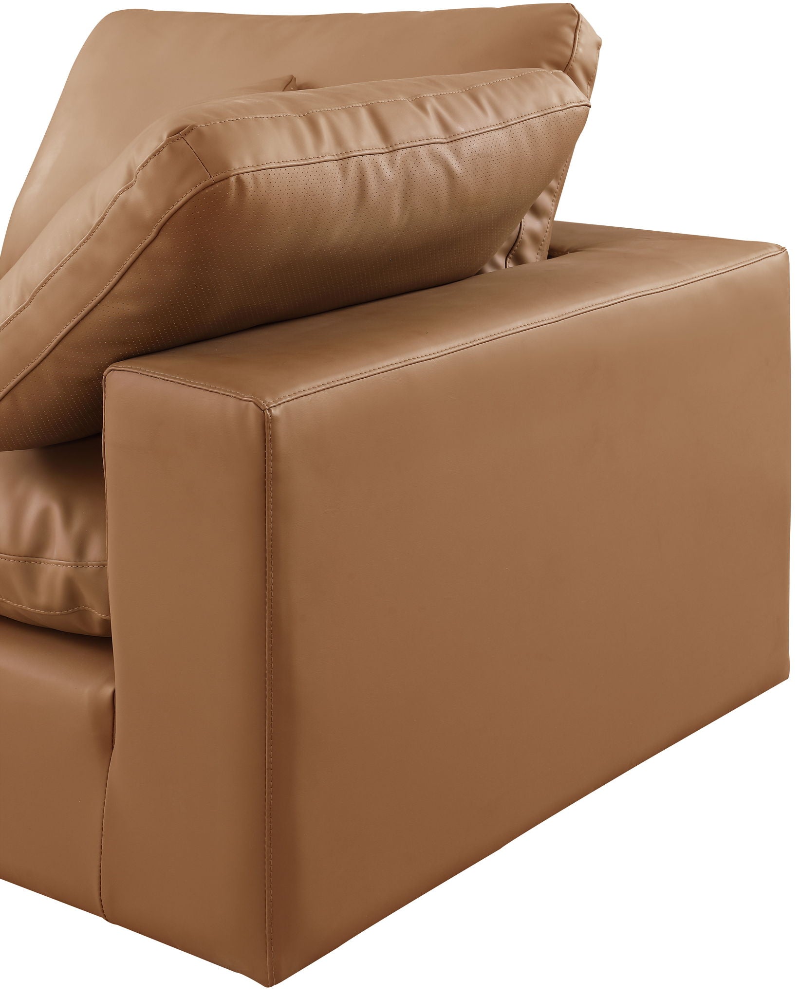 Comfy - 5 Piece Faux Leather Modular Sectional With Chaise