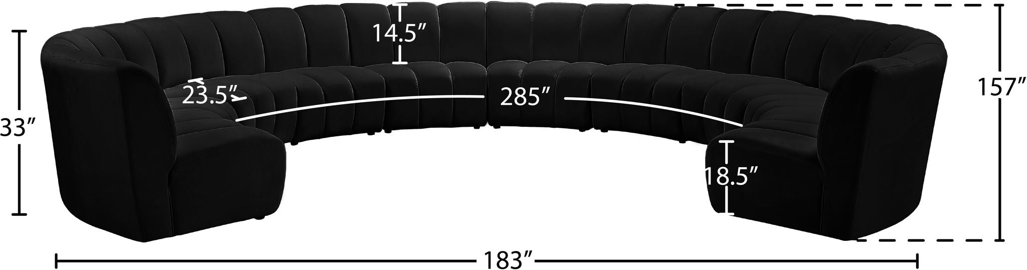 Infinity - 10 Piece Velvet Modular Sectional