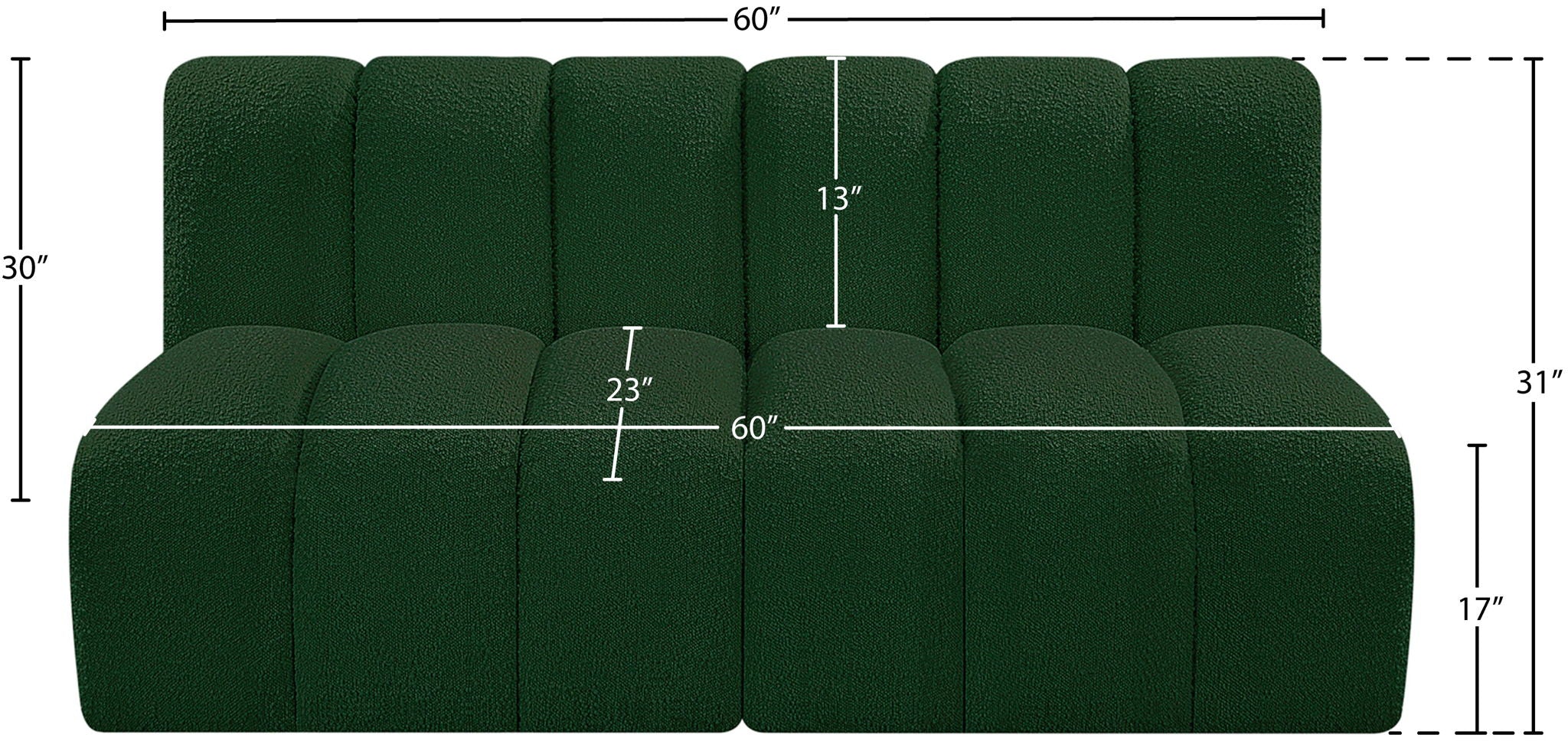Arc - Boucle Fabric 2 Seats Modular Sofa