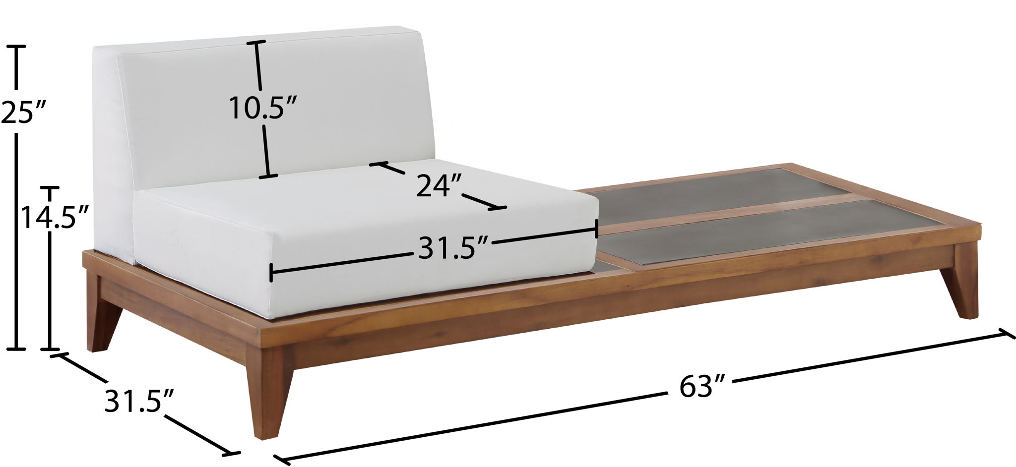 Rio - Chair With Integrated Table - Off White