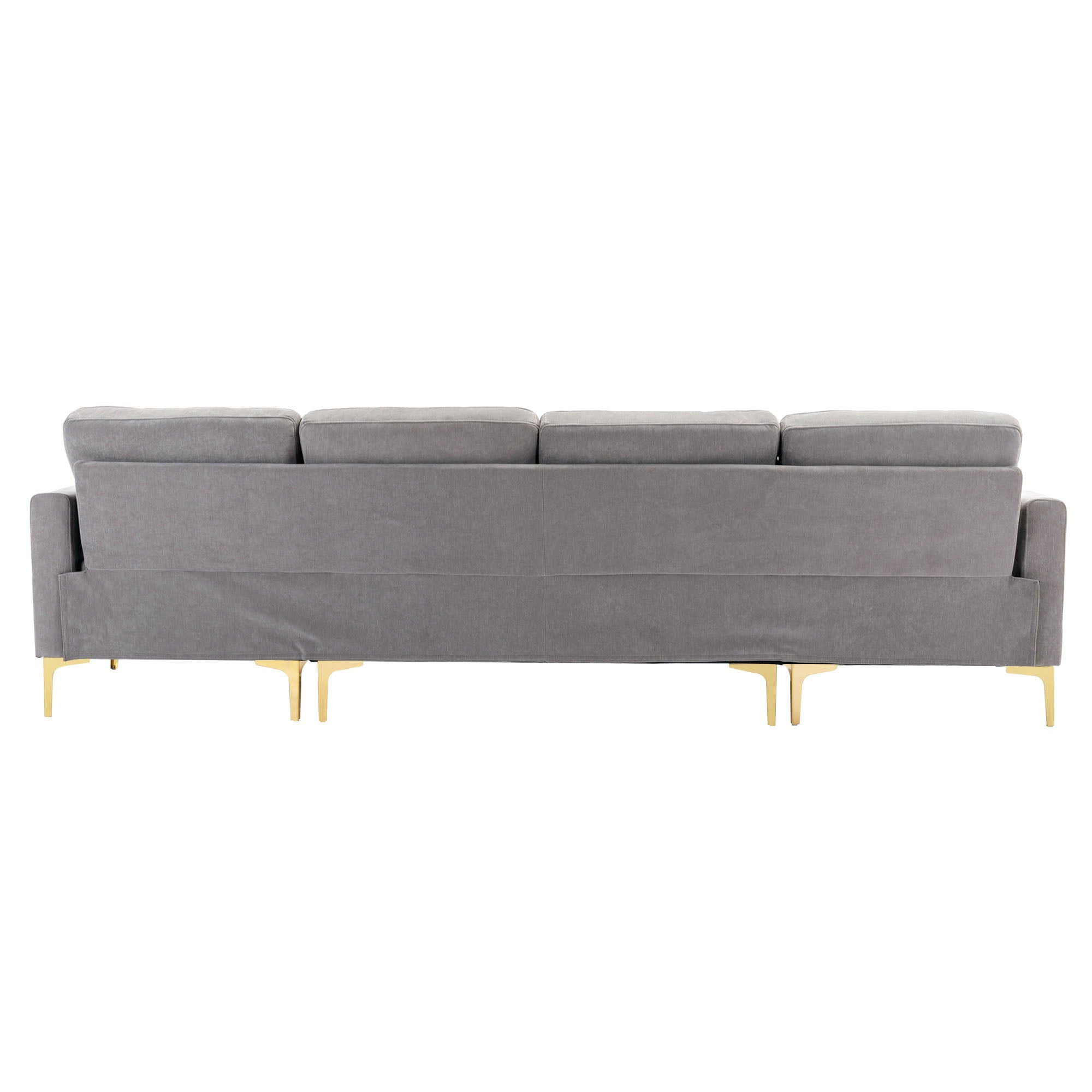 Modern L - Shape Convertible Sectional Sofa With Movable Ottoman