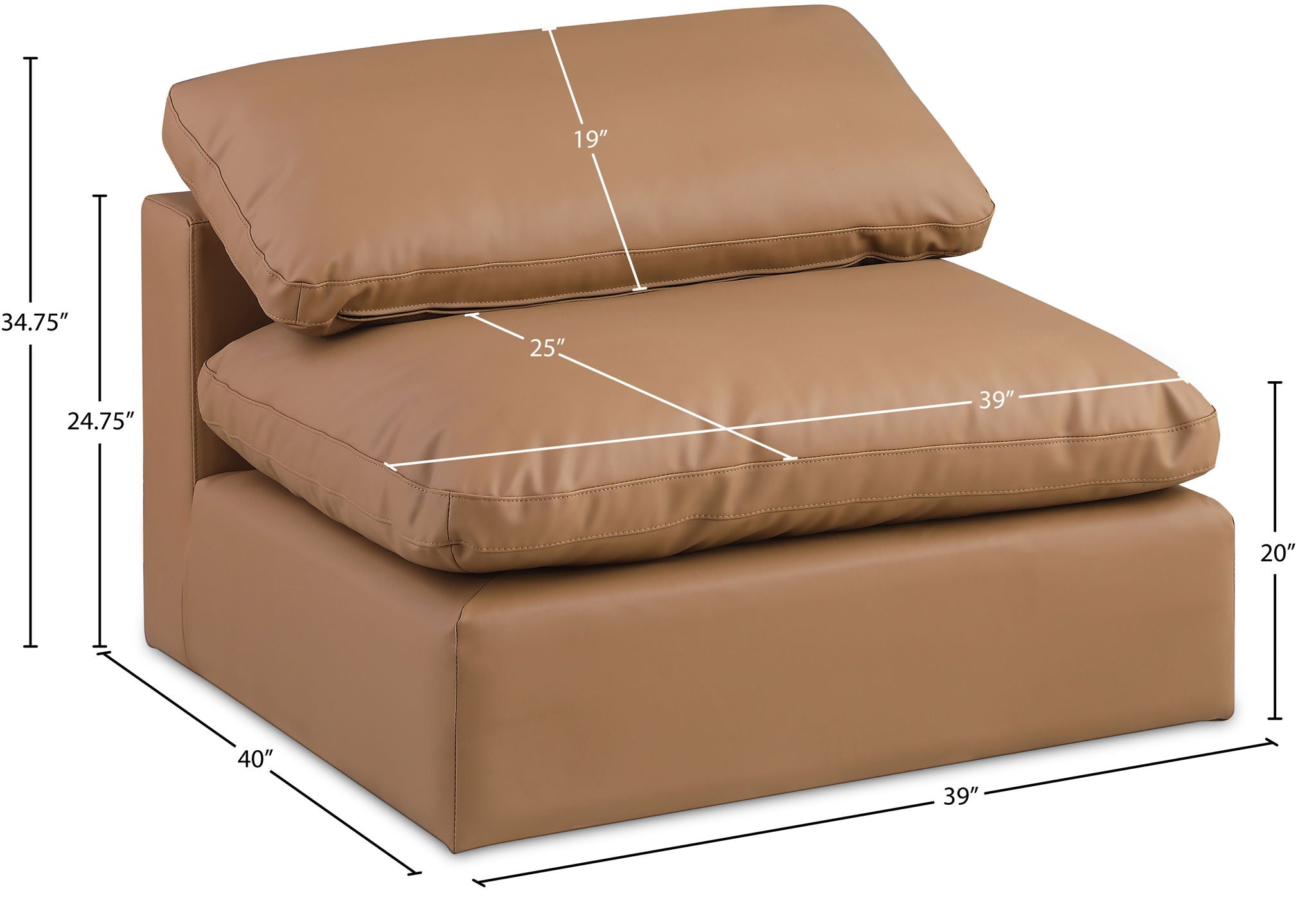 Comfy - Faux Leather Armless Chair