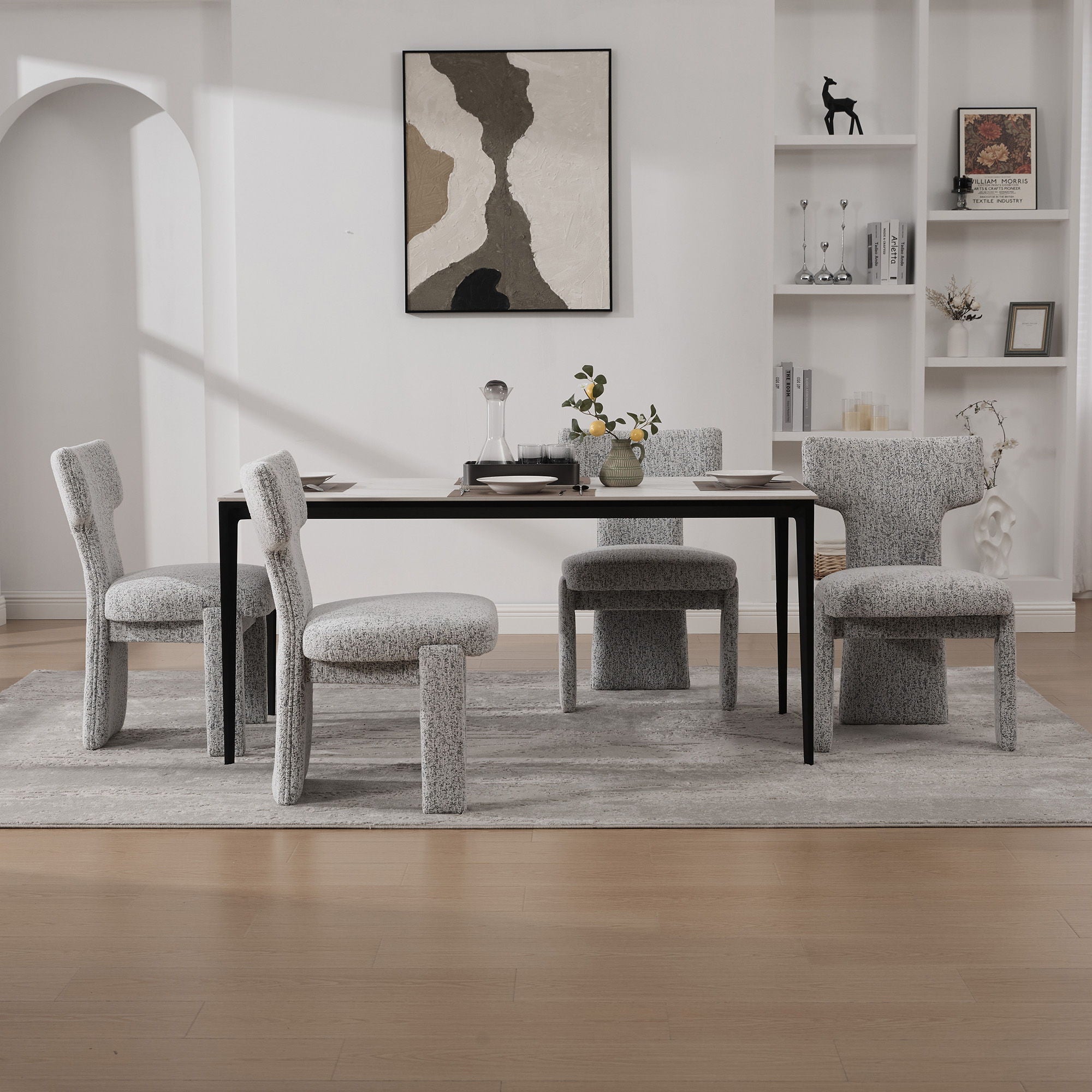 Armless Curved Back Accent Chairs