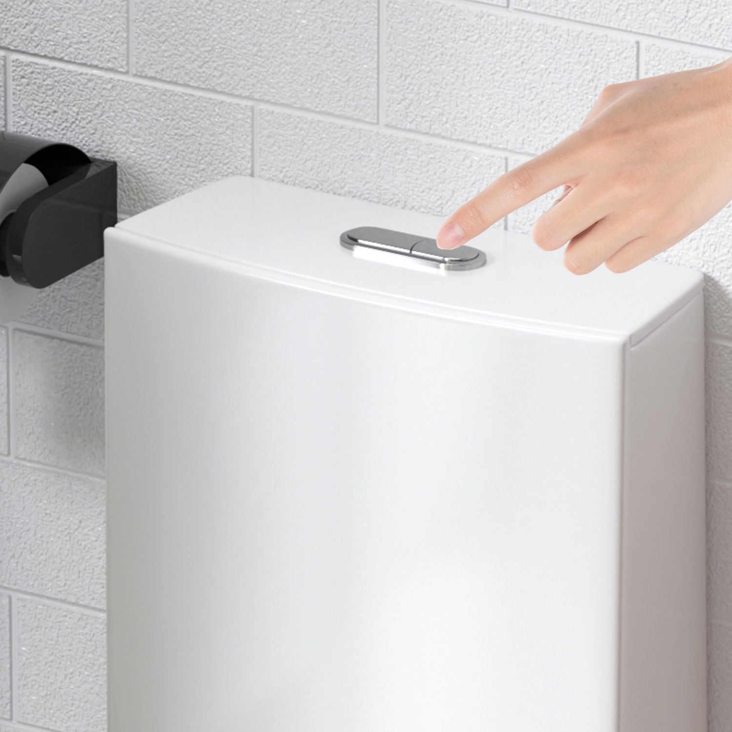 Glossy Tornado Flush 1 Piece Toilet With Dual Flush, Soft Close Seat - Gloss White
