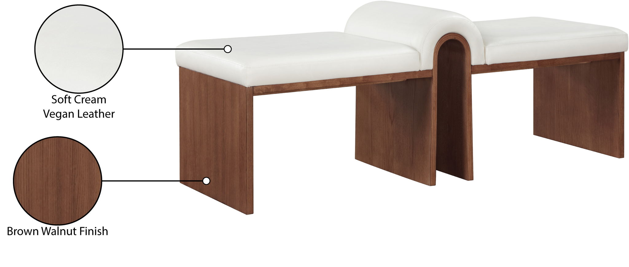 Delphine - Bench - Walnut Base
