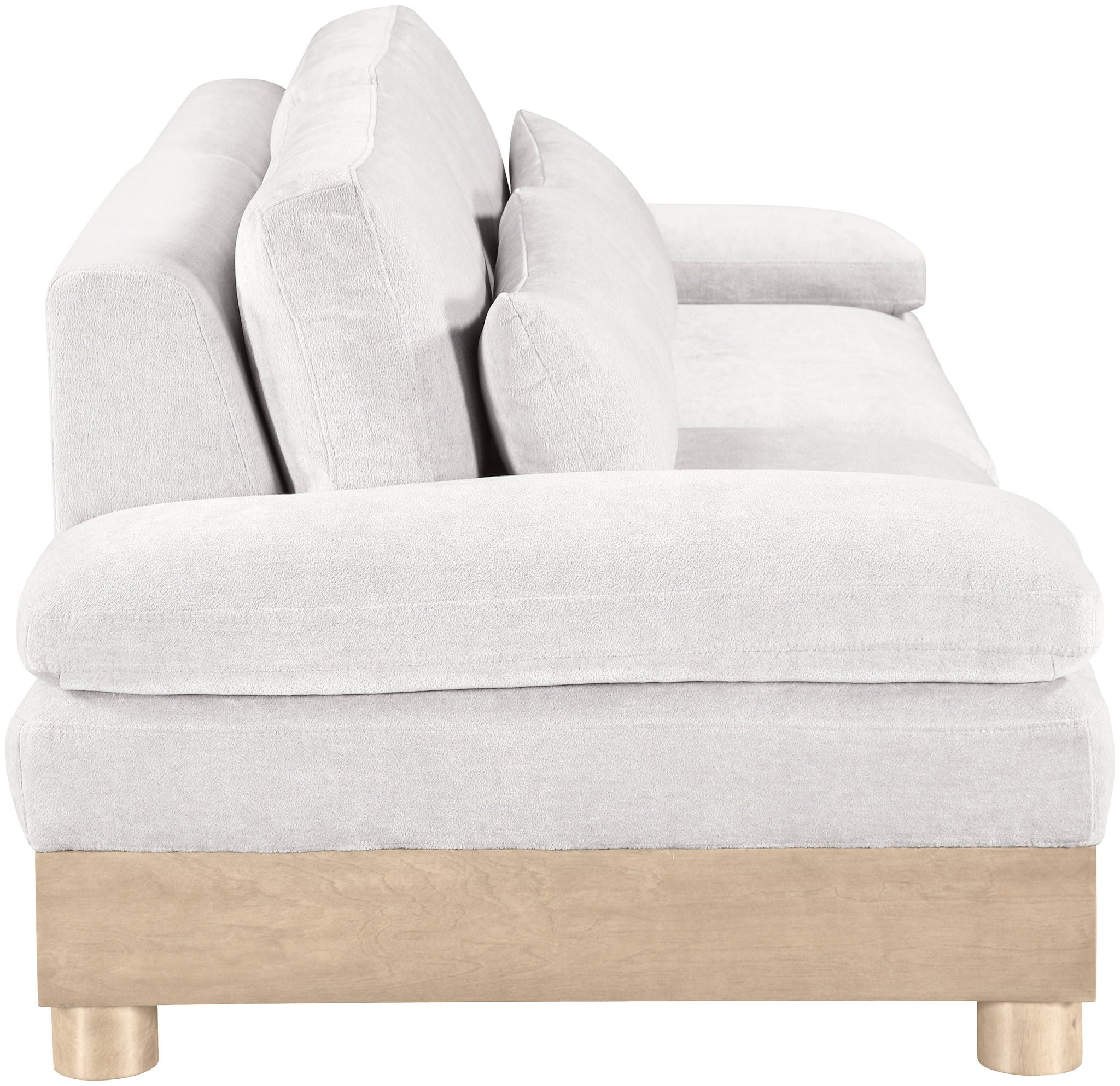 Turin - Chenille Fabric Upholstered Modular Sectional - White