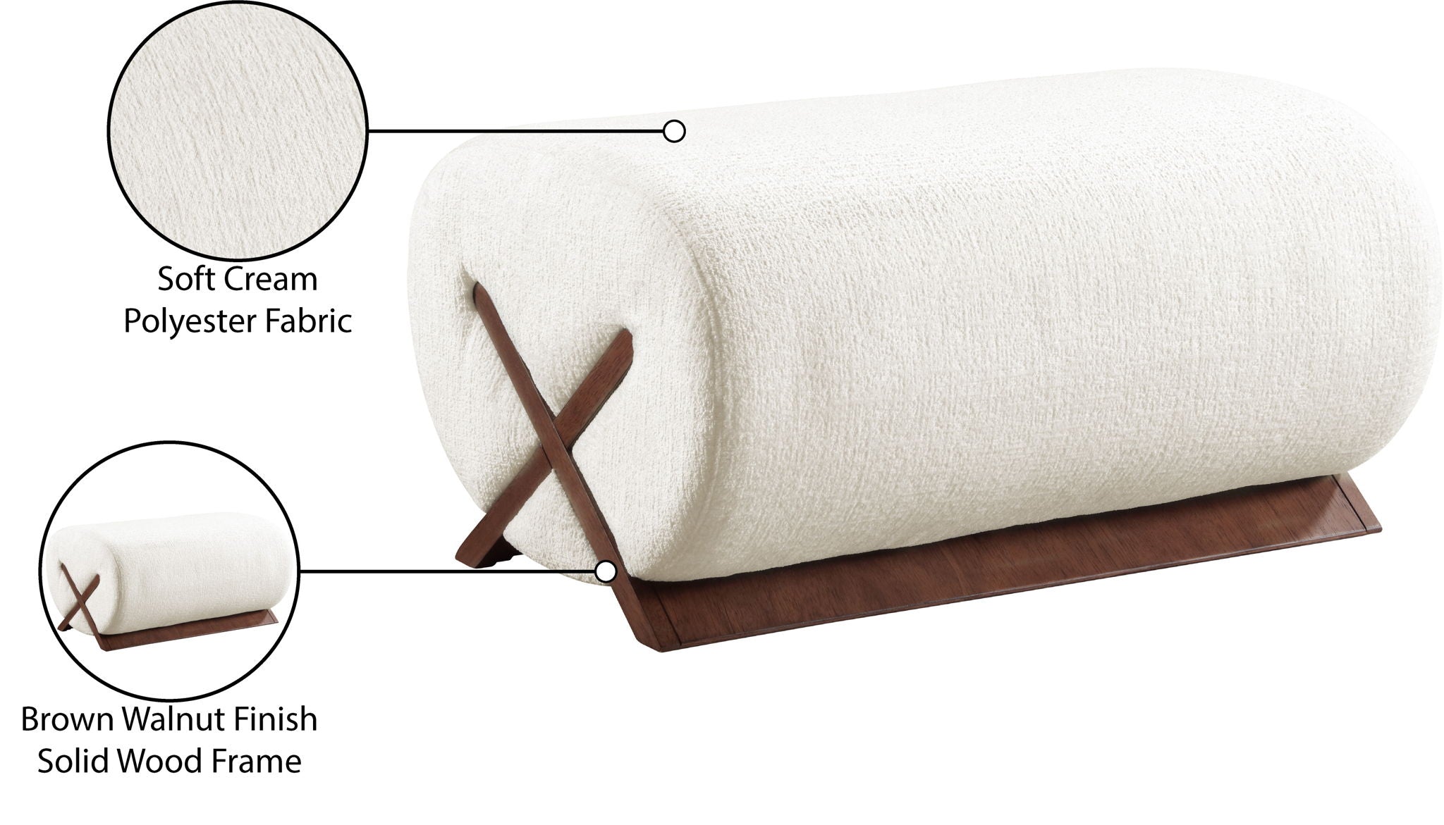 Akira - Fabric Upholstered Ottoman