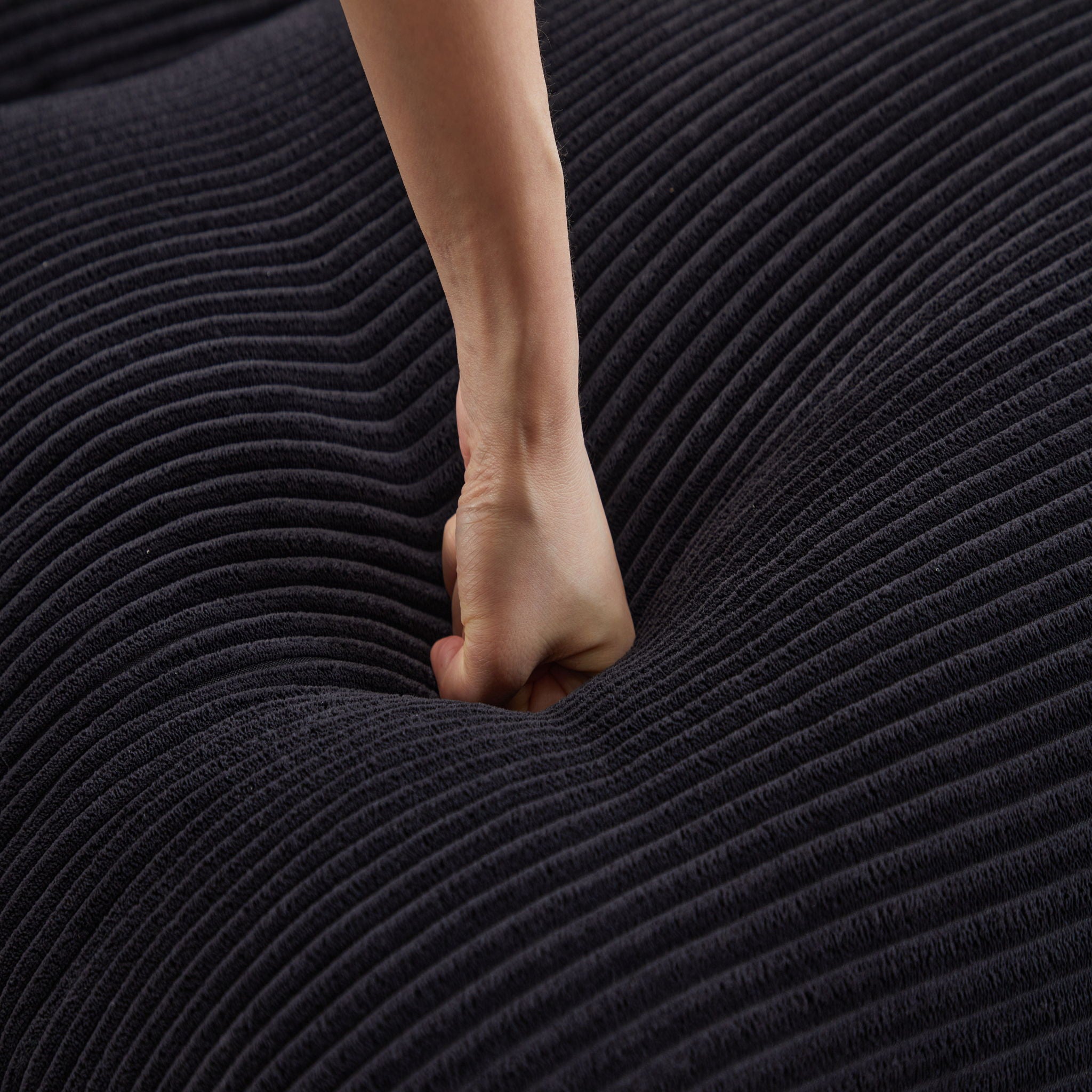 Modern Deep Seat Sectional Sofa With Ottoman